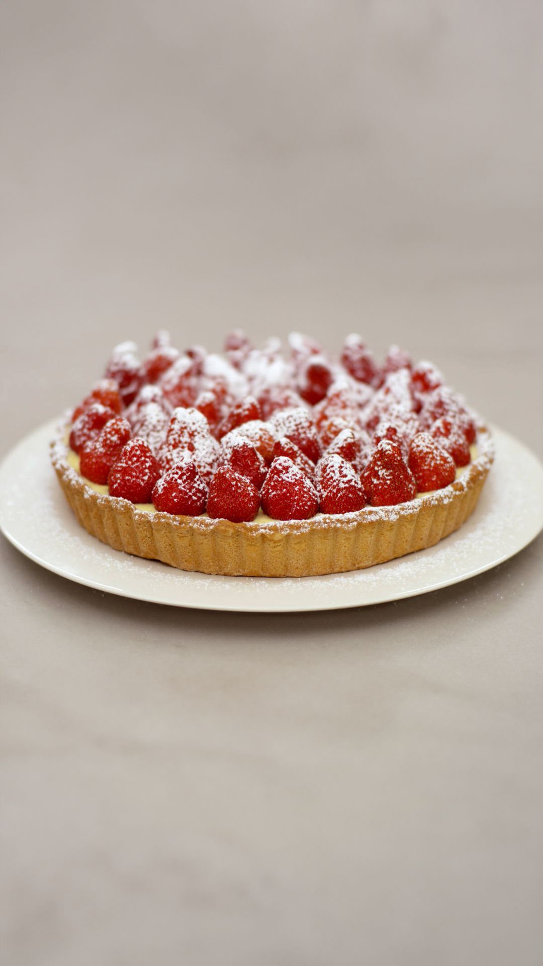 Aardbeientaart met vanillepudding