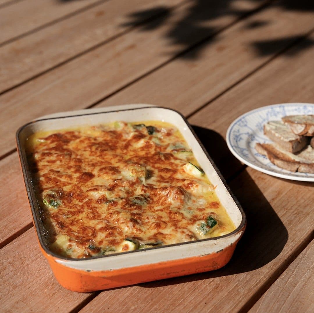 Gratin van courgette en tonijn