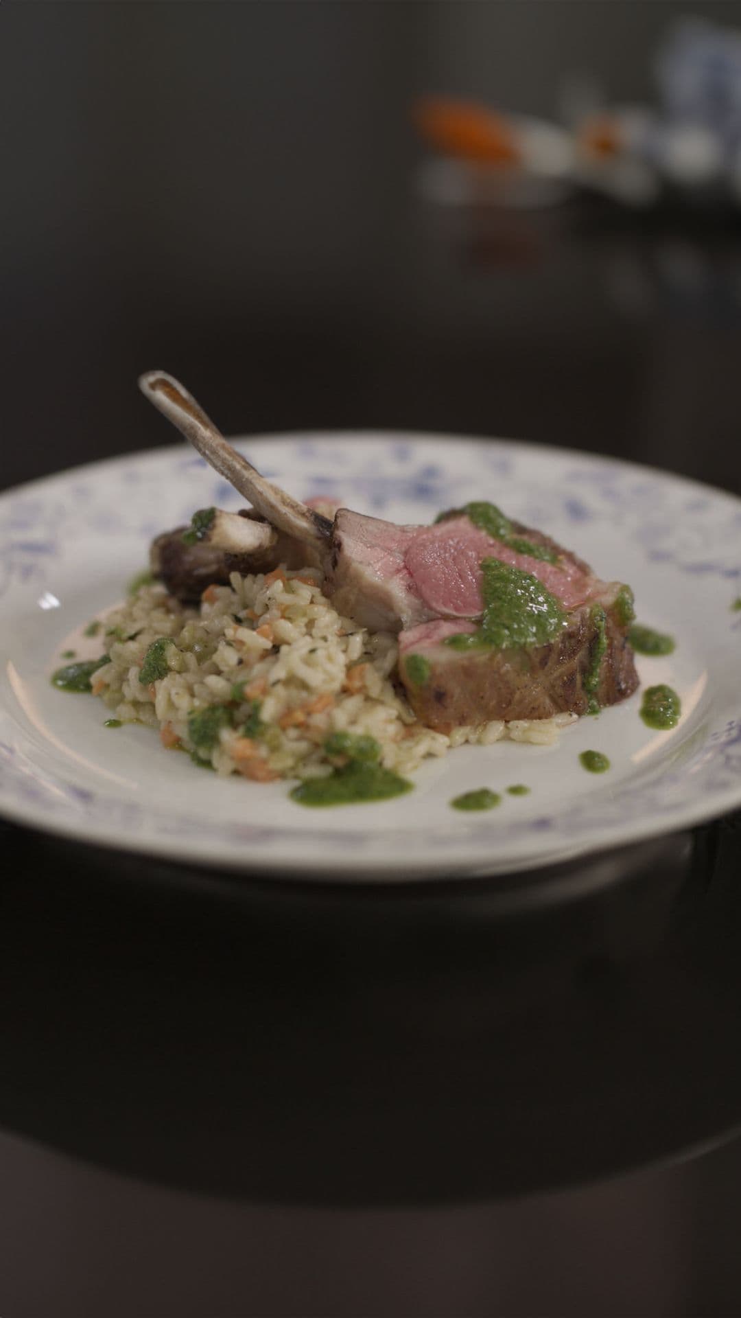 Lamskroon met wortelrisotto