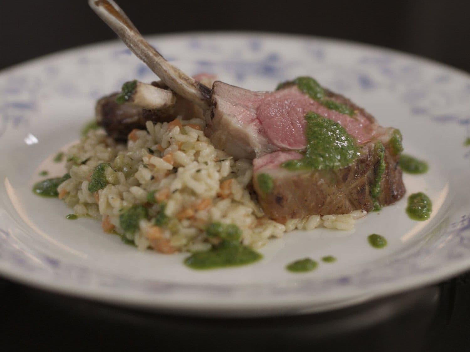 Lamskroon met wortelrisotto