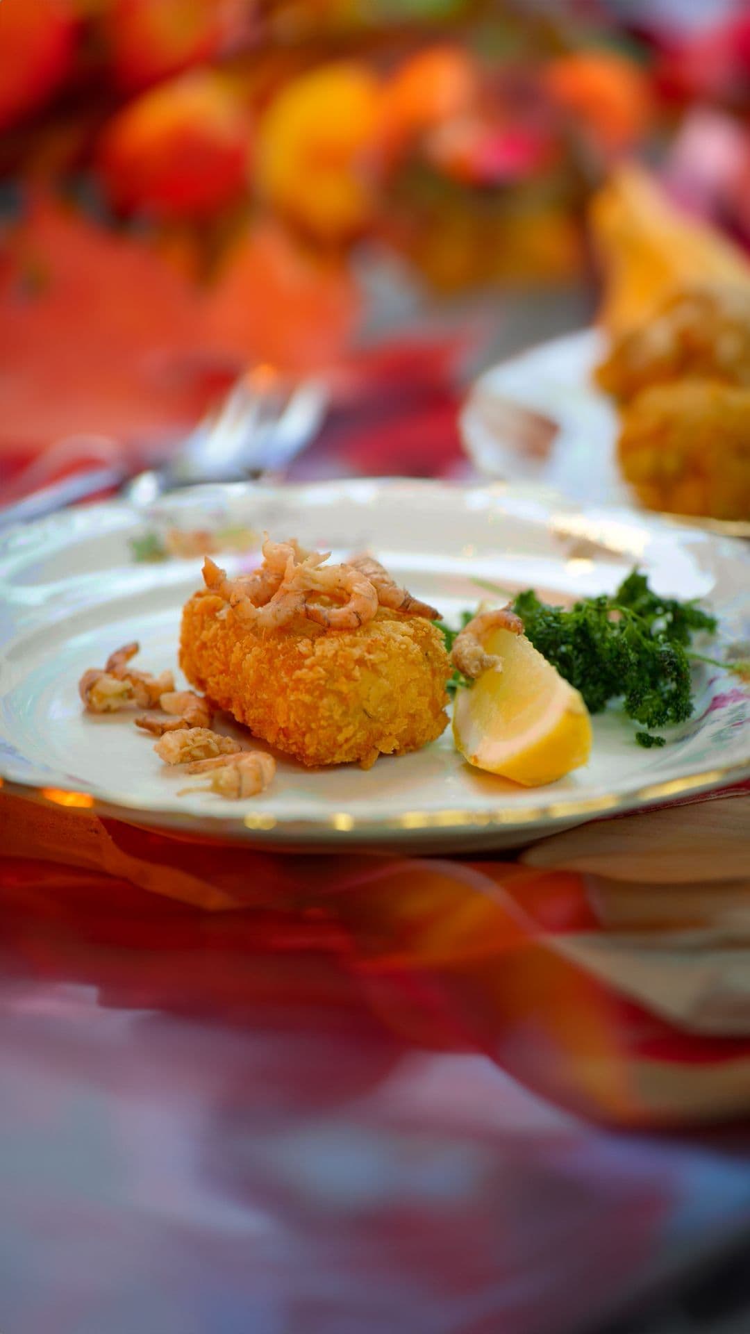  Noordzeeviskroket met gefruite peterselie en grijze garnalen