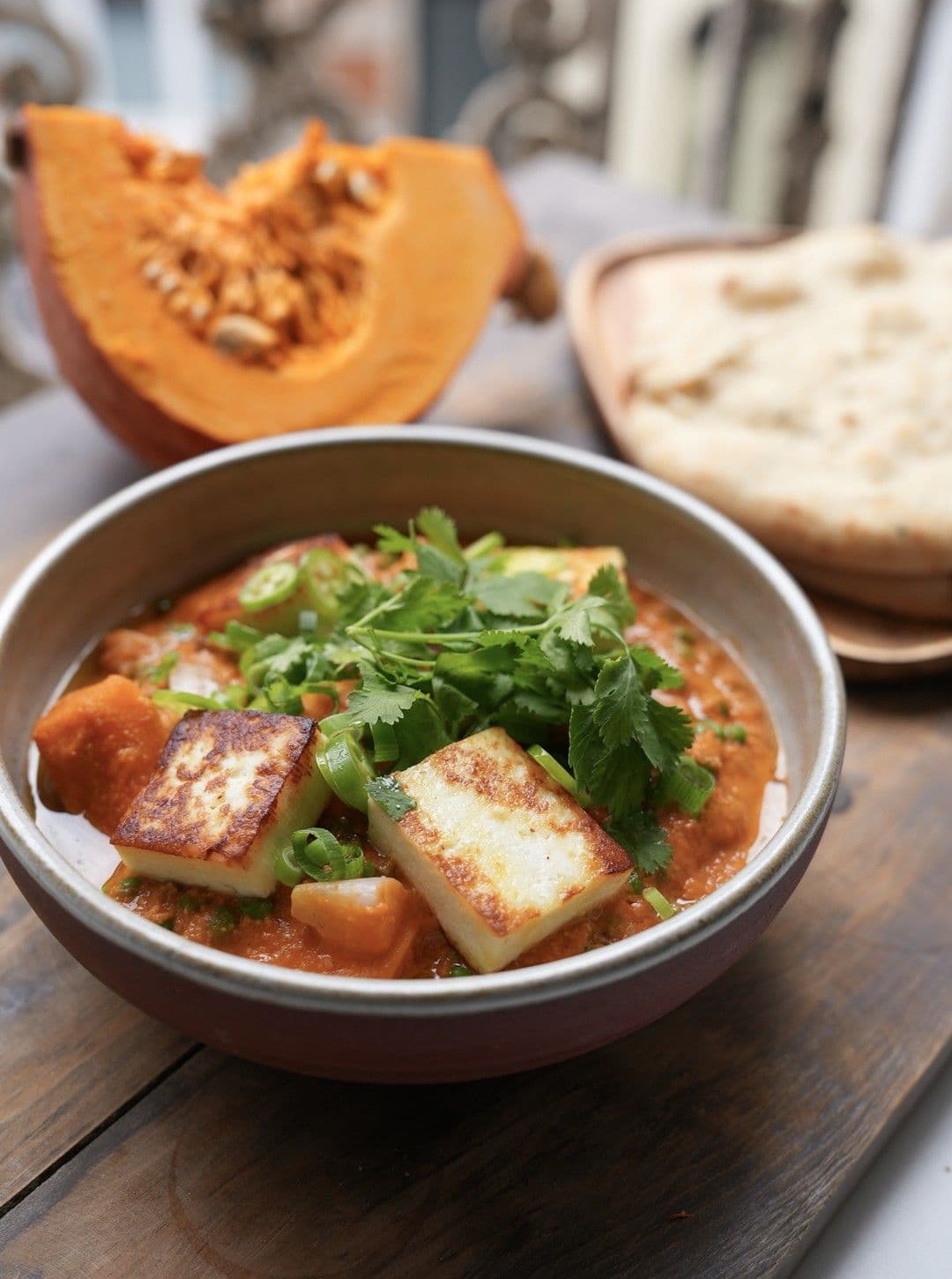 Matar paneer met naan