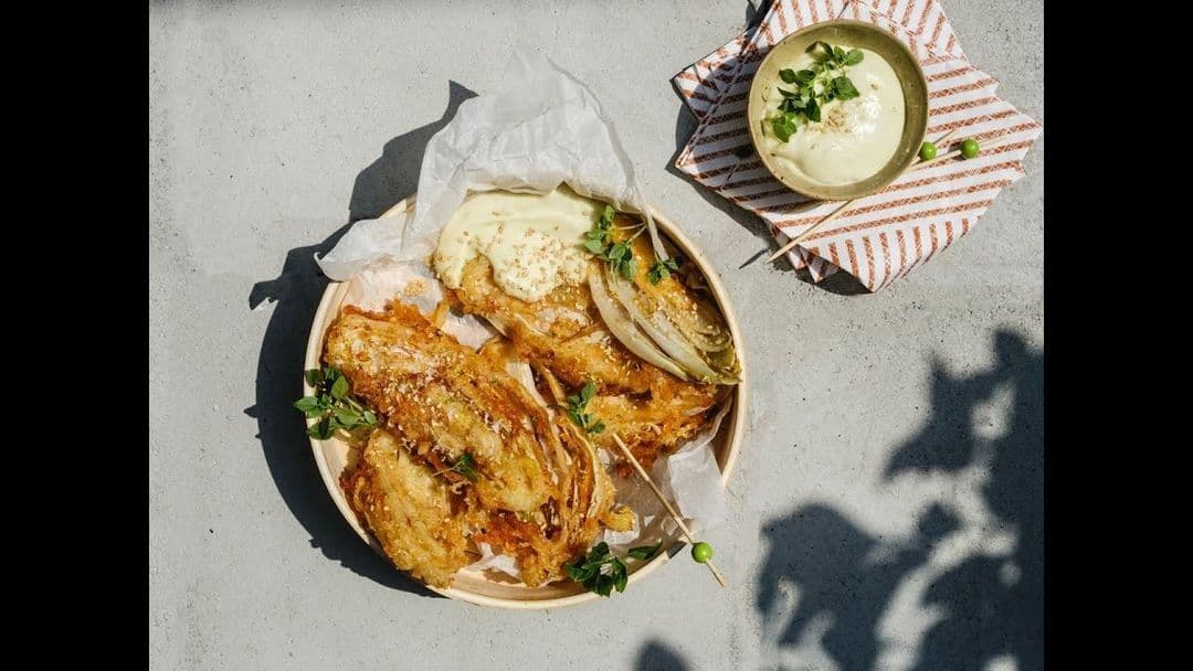 Tempura van witloof met wasabimayonaise