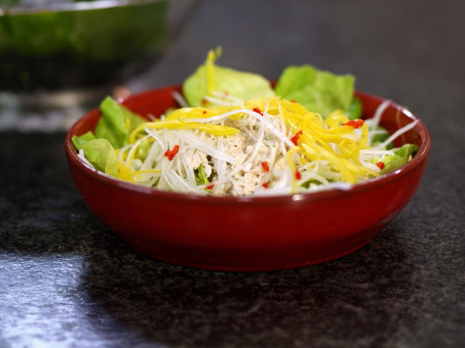 Krabsalade met mango, limoen en wasabimayonaise