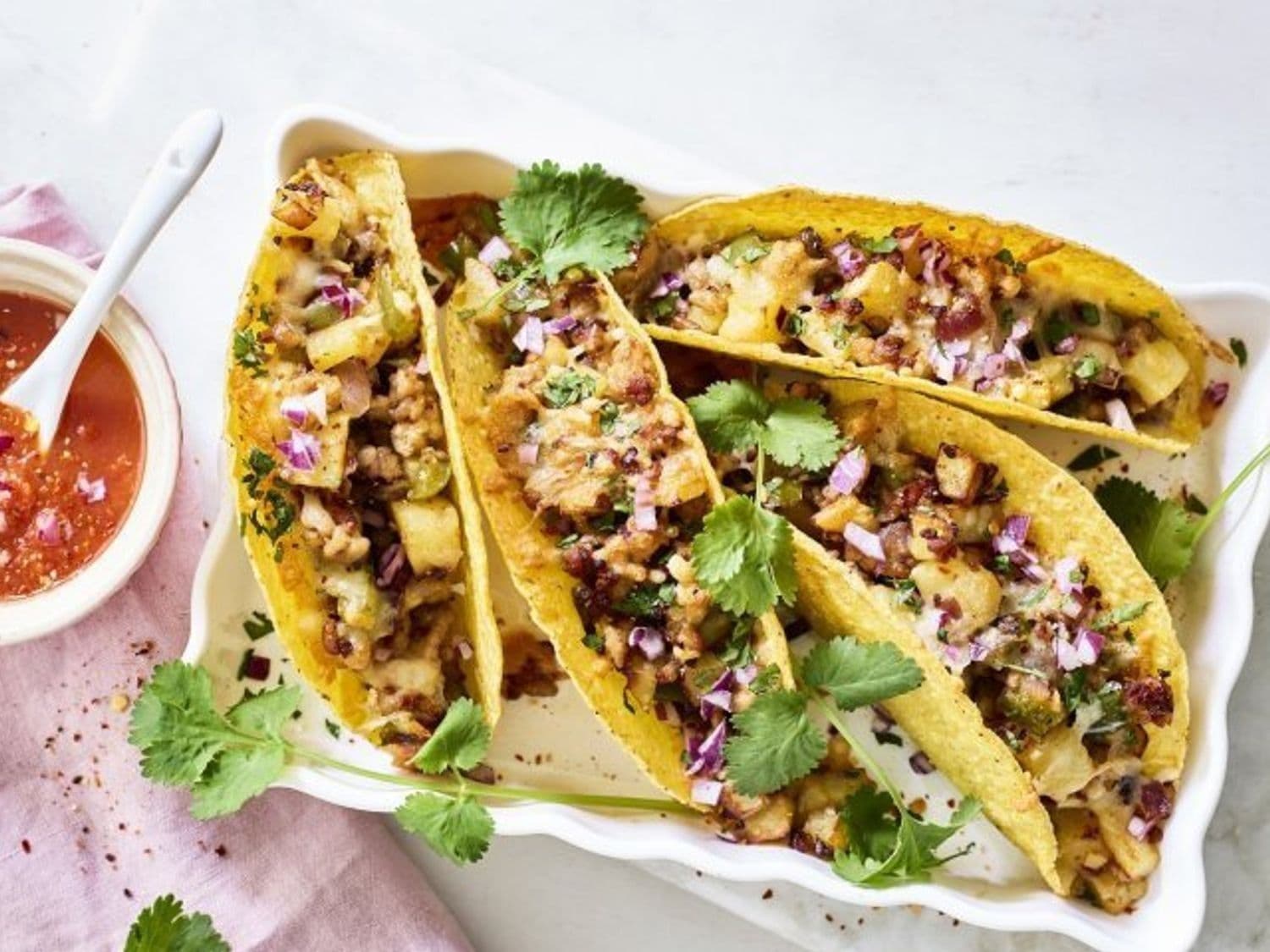 Taco’s met aardappelen en gehakt