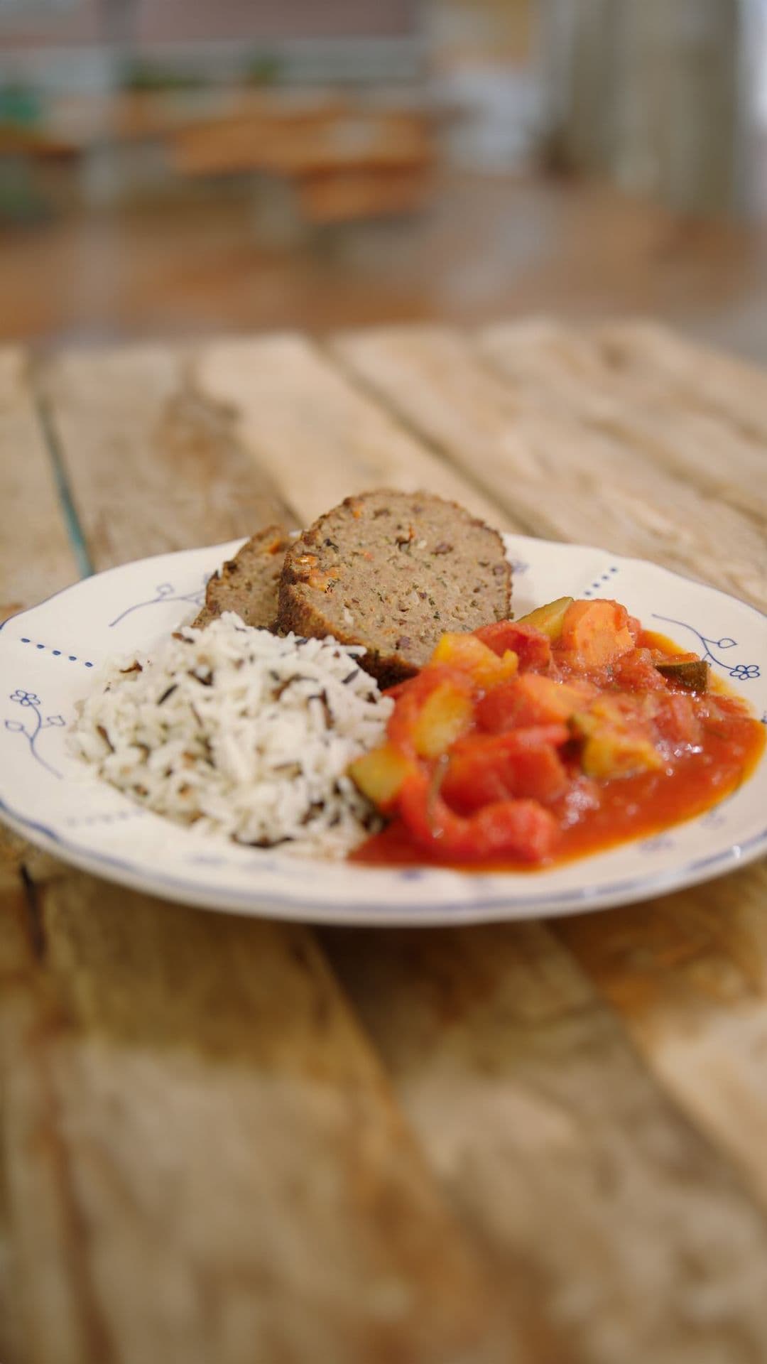 Gehaktbrood 'Provençale' met rijst