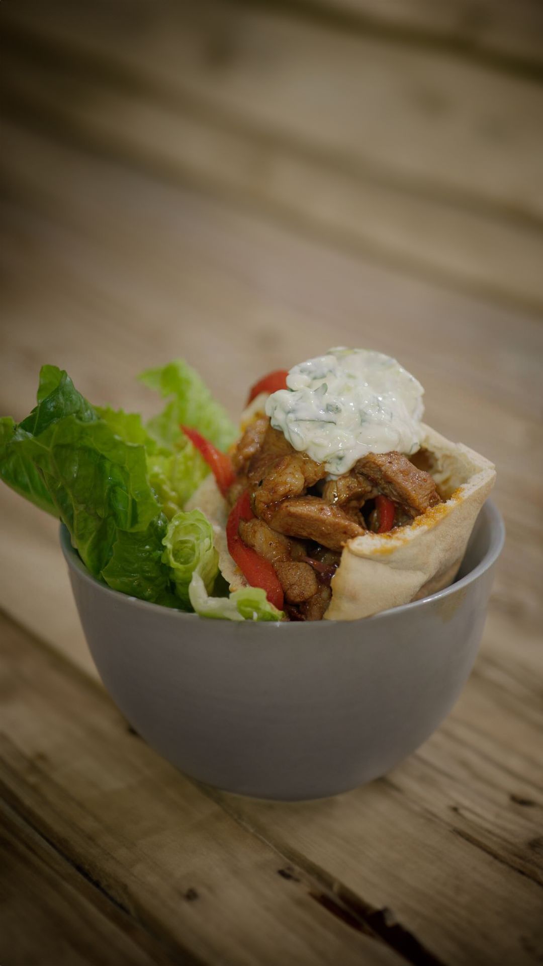 Pita met gyros van varkensvlees