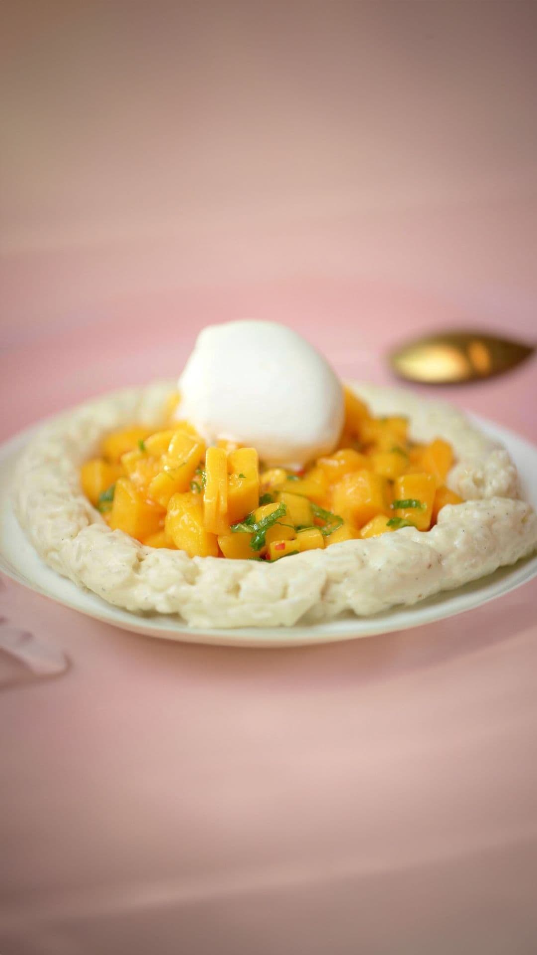 Rijstpap met kokos en mango