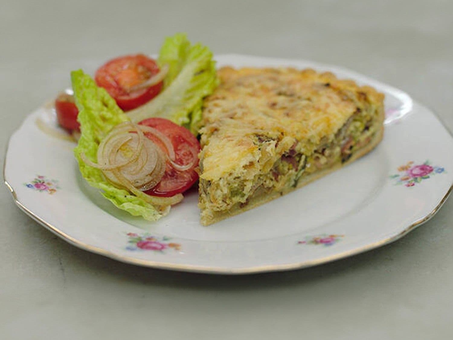 Quiche met ham, prei en oesterzwammen