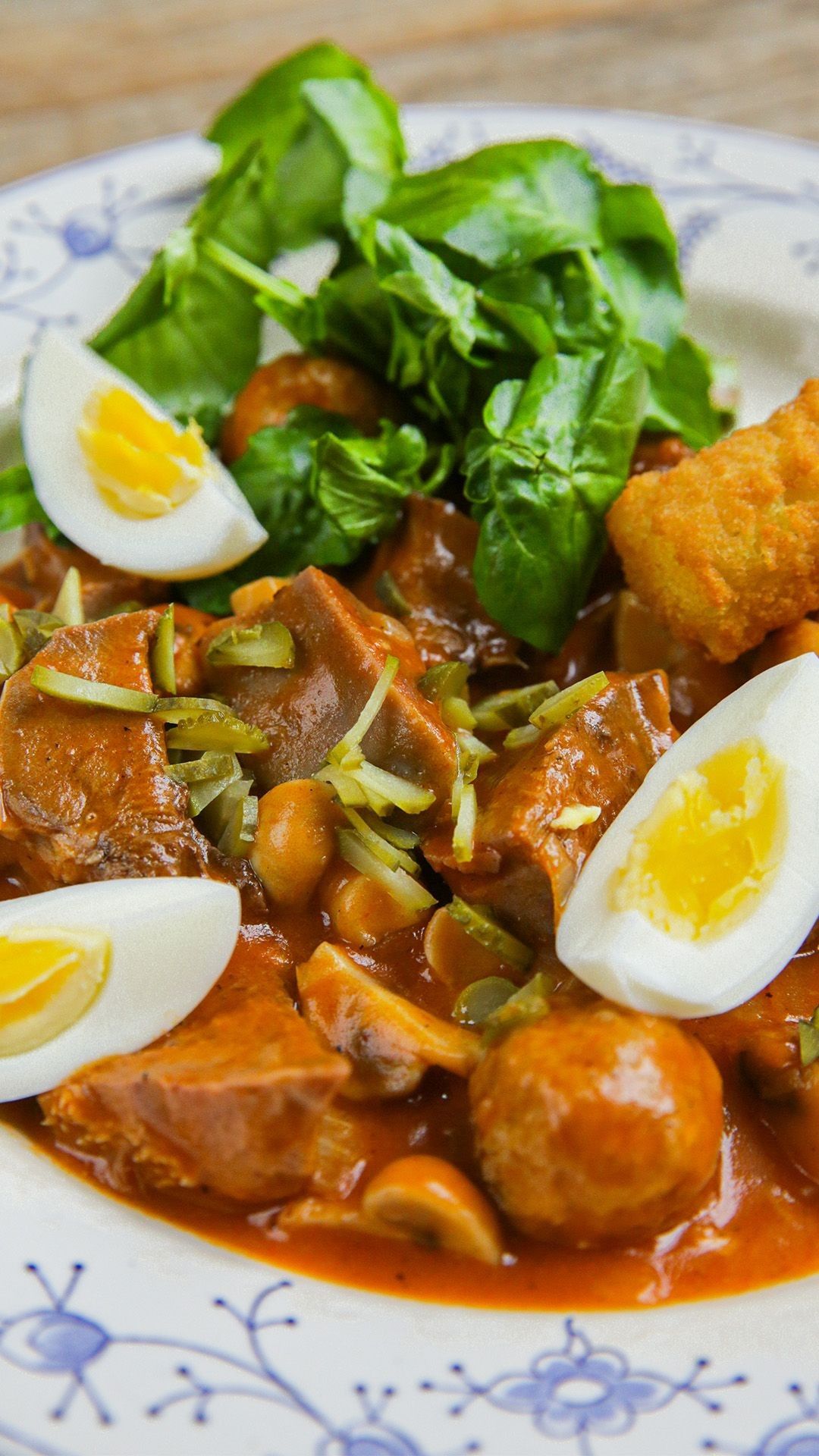 Plat spéciale met kroketten en waterkers