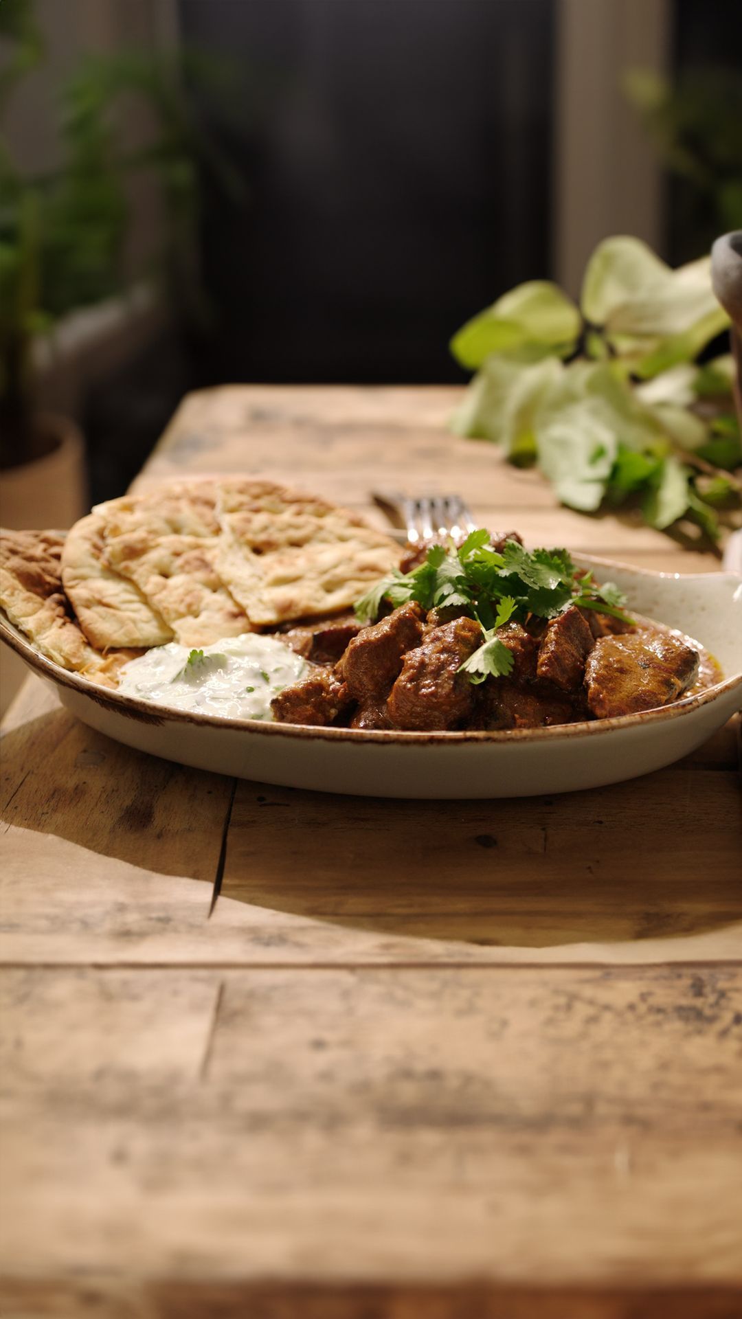 Rendang met naanbrood