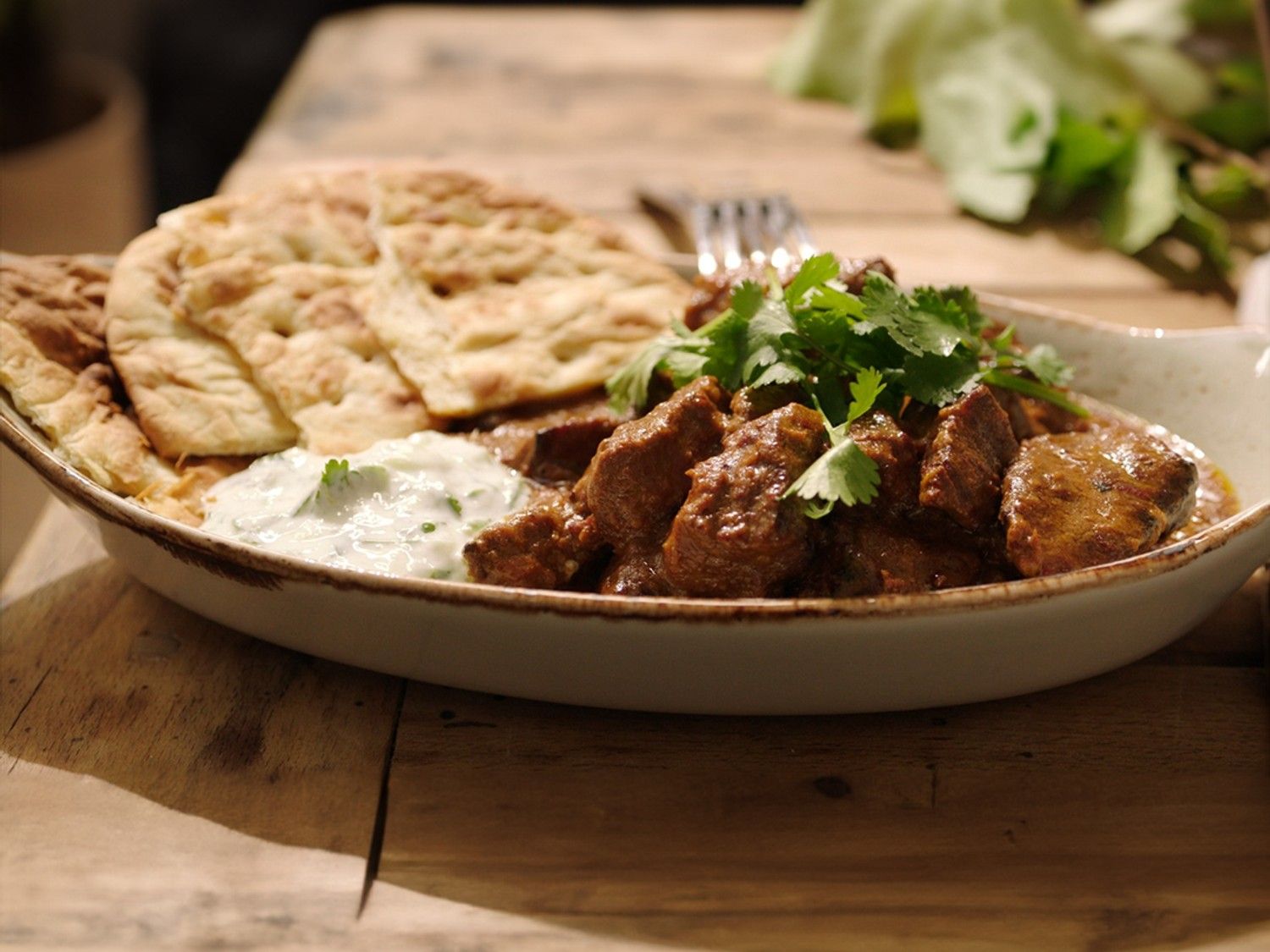 Rendang met naanbrood