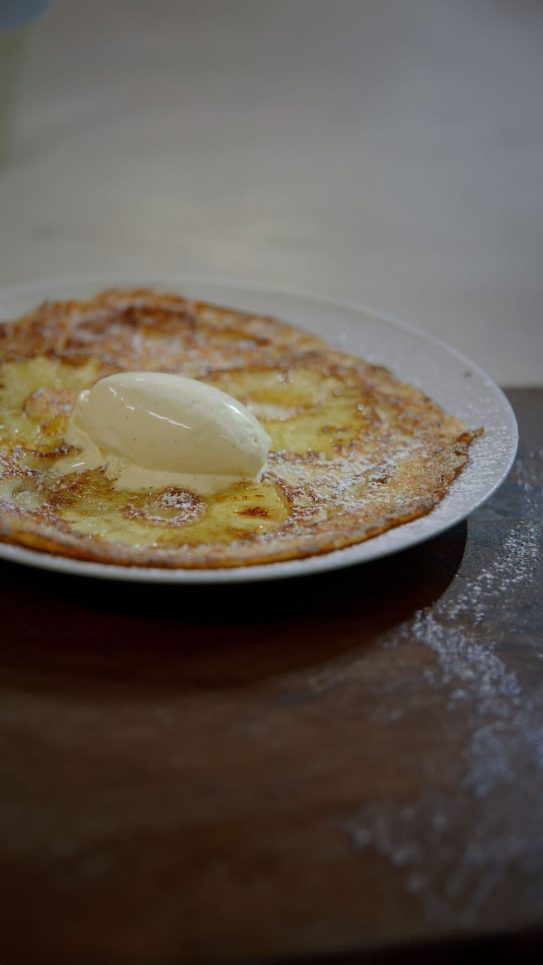 Crêpes Hawaï met vers roomijs van kokos