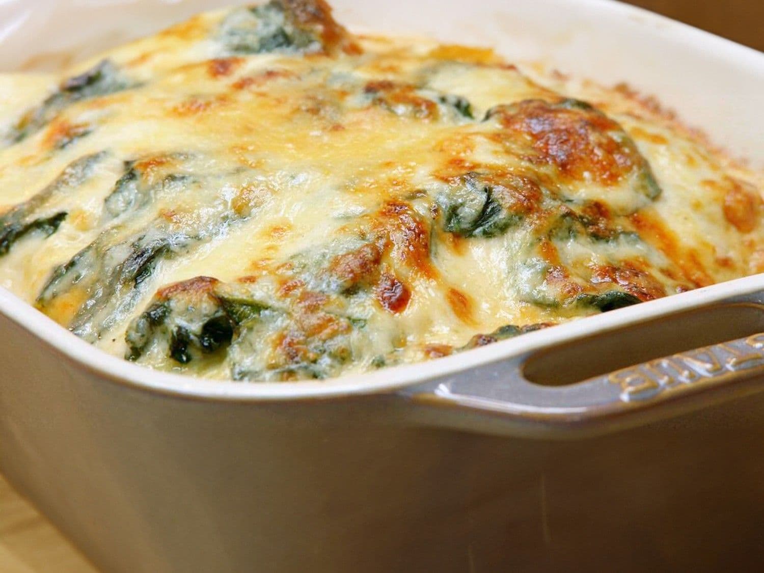 Vislasagne met spinazie