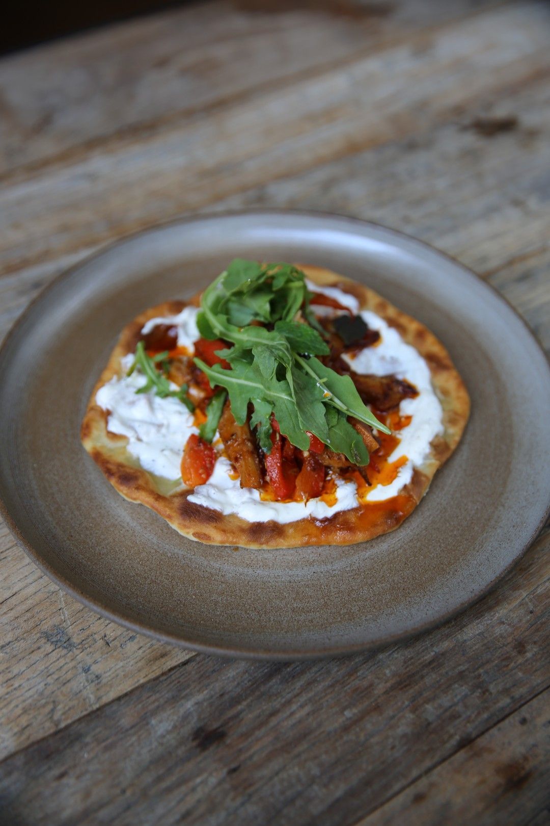 Flatbread met gyros van oesterzwam