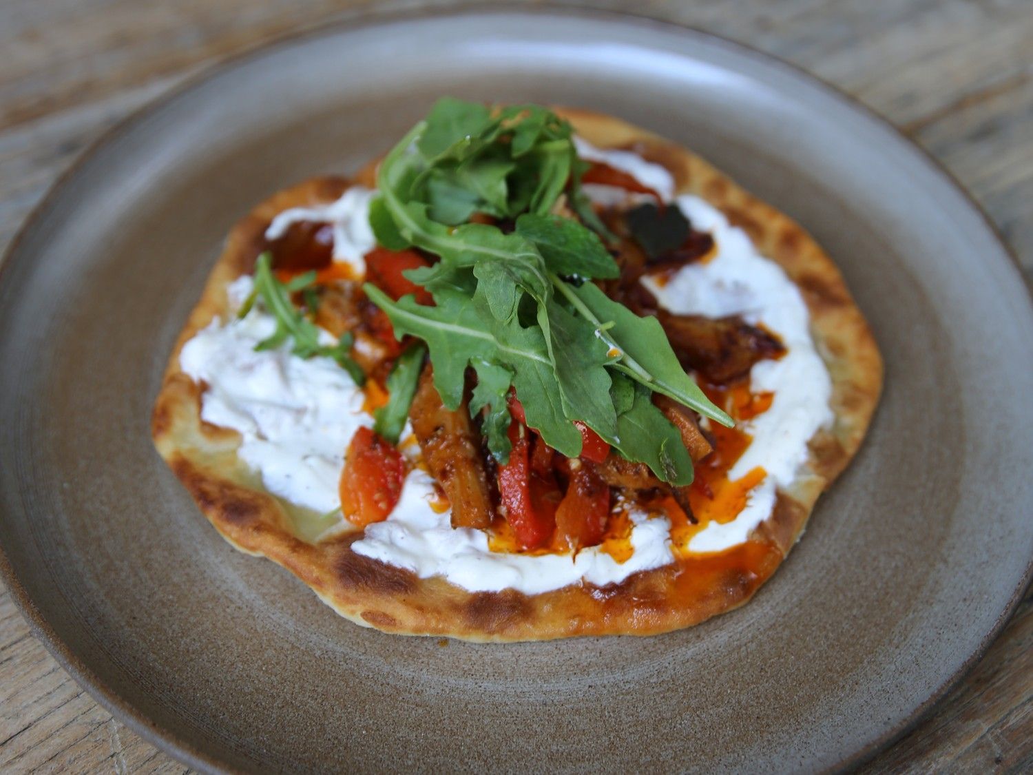Flatbread met gyros van oesterzwam