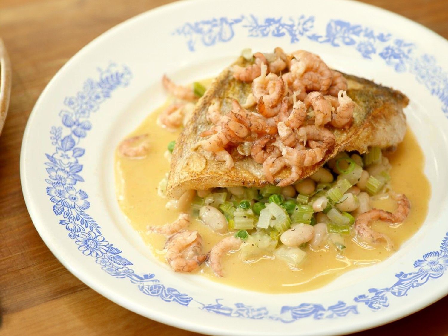 Snoekbaars met peulvruchten en beurre blanc van verjus