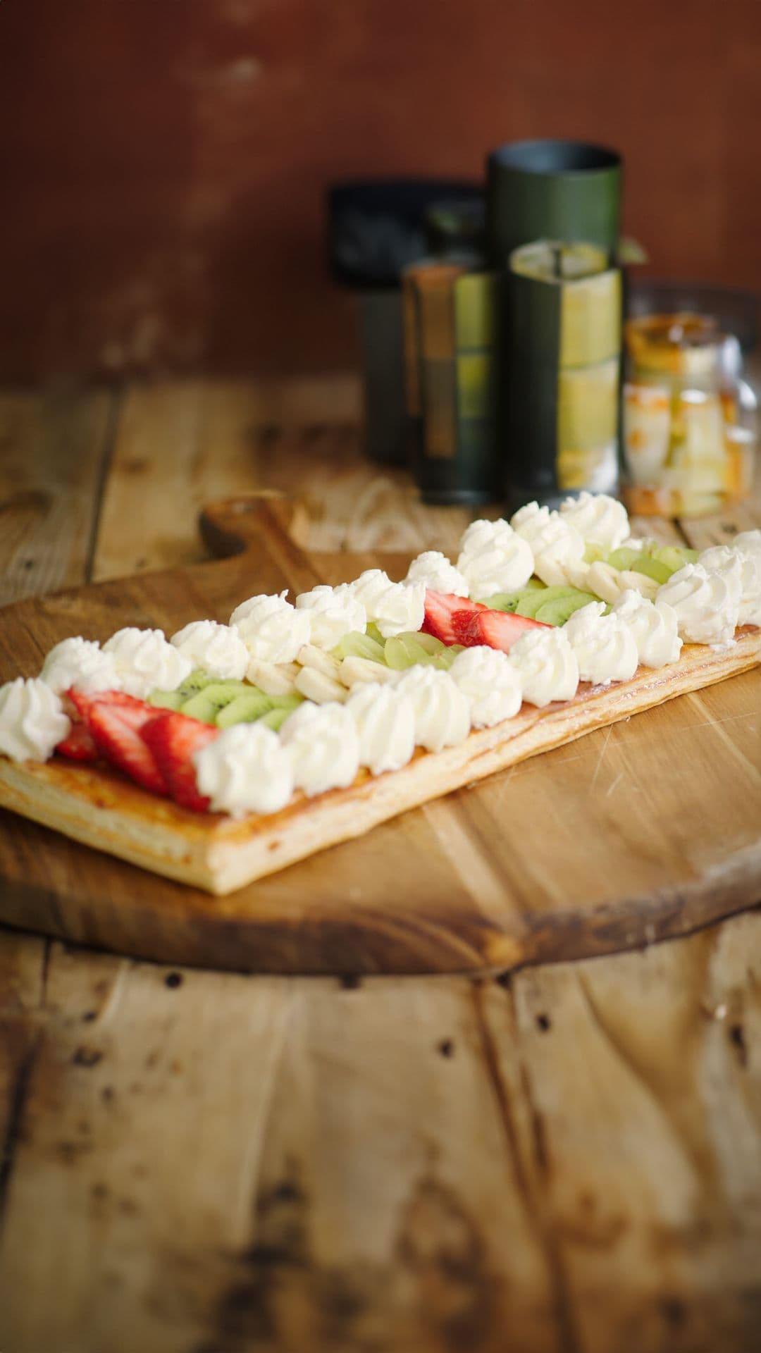 Kilometertaart met rijstpap en fruit