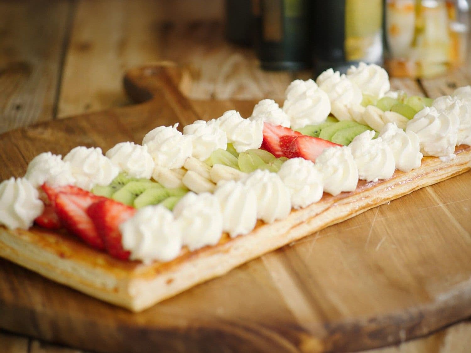 Kilometertaart met rijstpap en fruit
