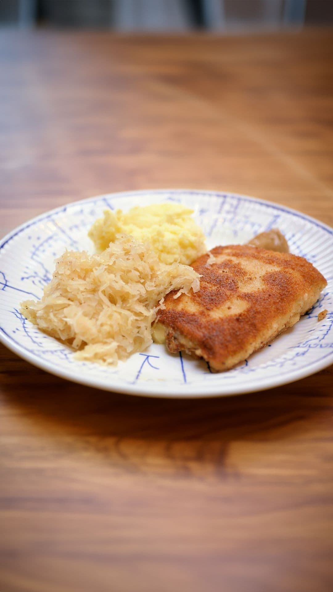 Cordon bleu met zuurkool en puree