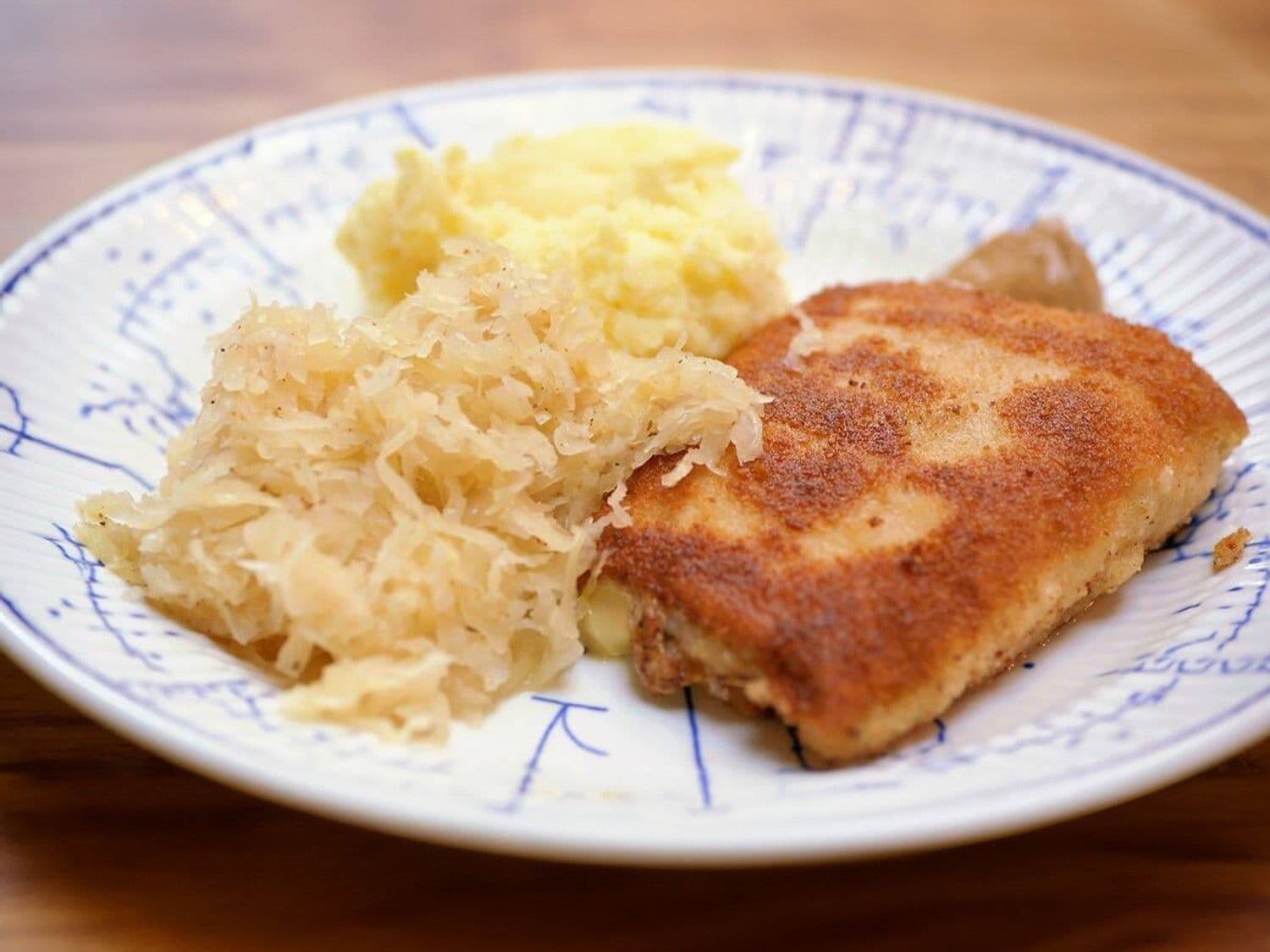 Cordon bleu met zuurkool en puree