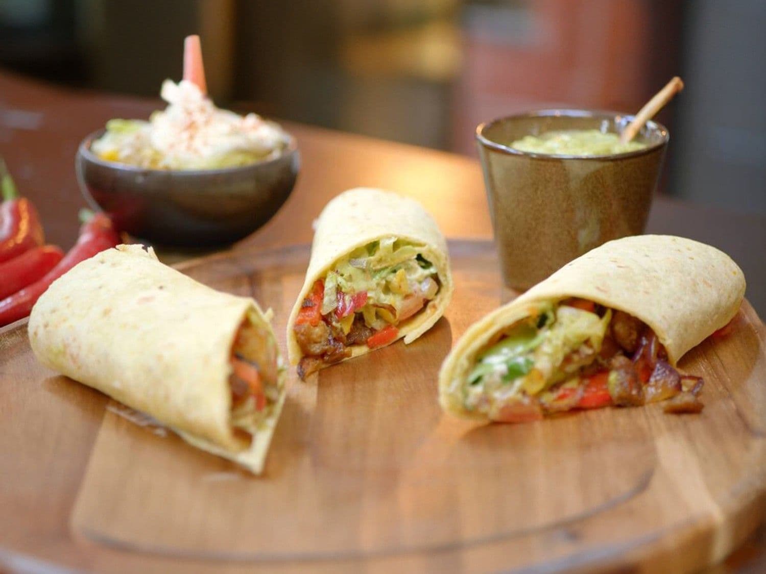 Fajita met seitan fritti
