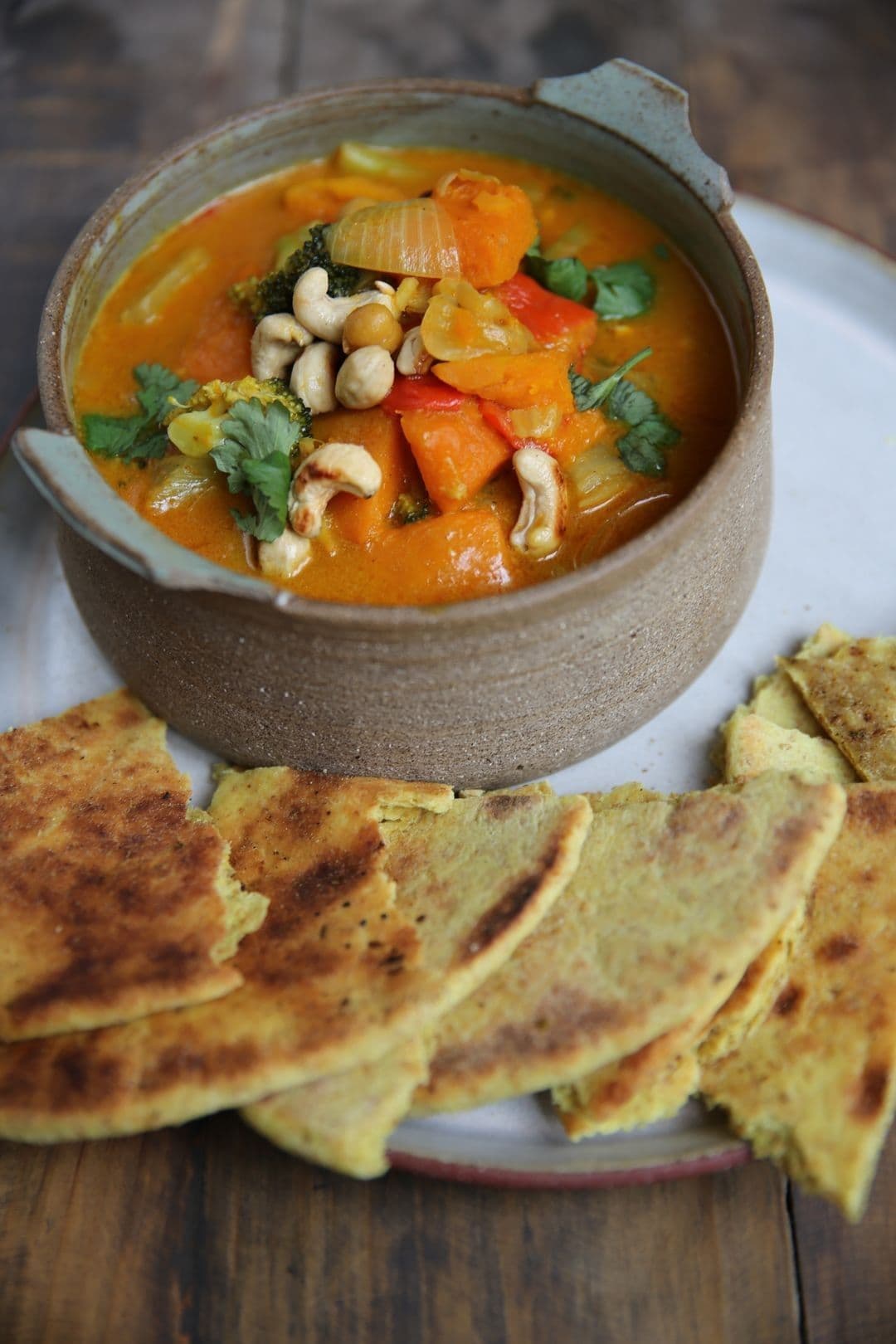 Pompoencurry met naan