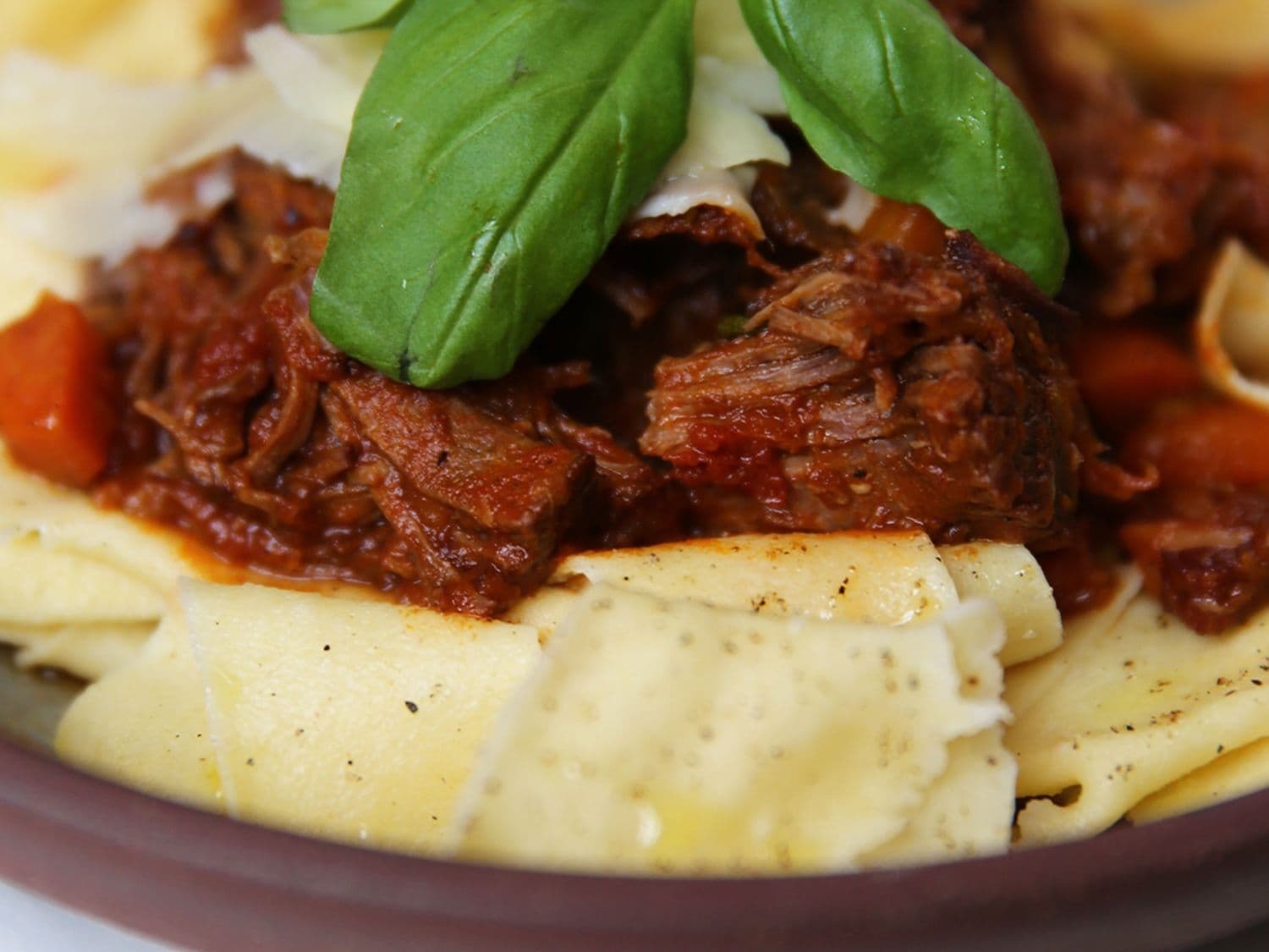 Pasta pulled beef met verse pappardelle