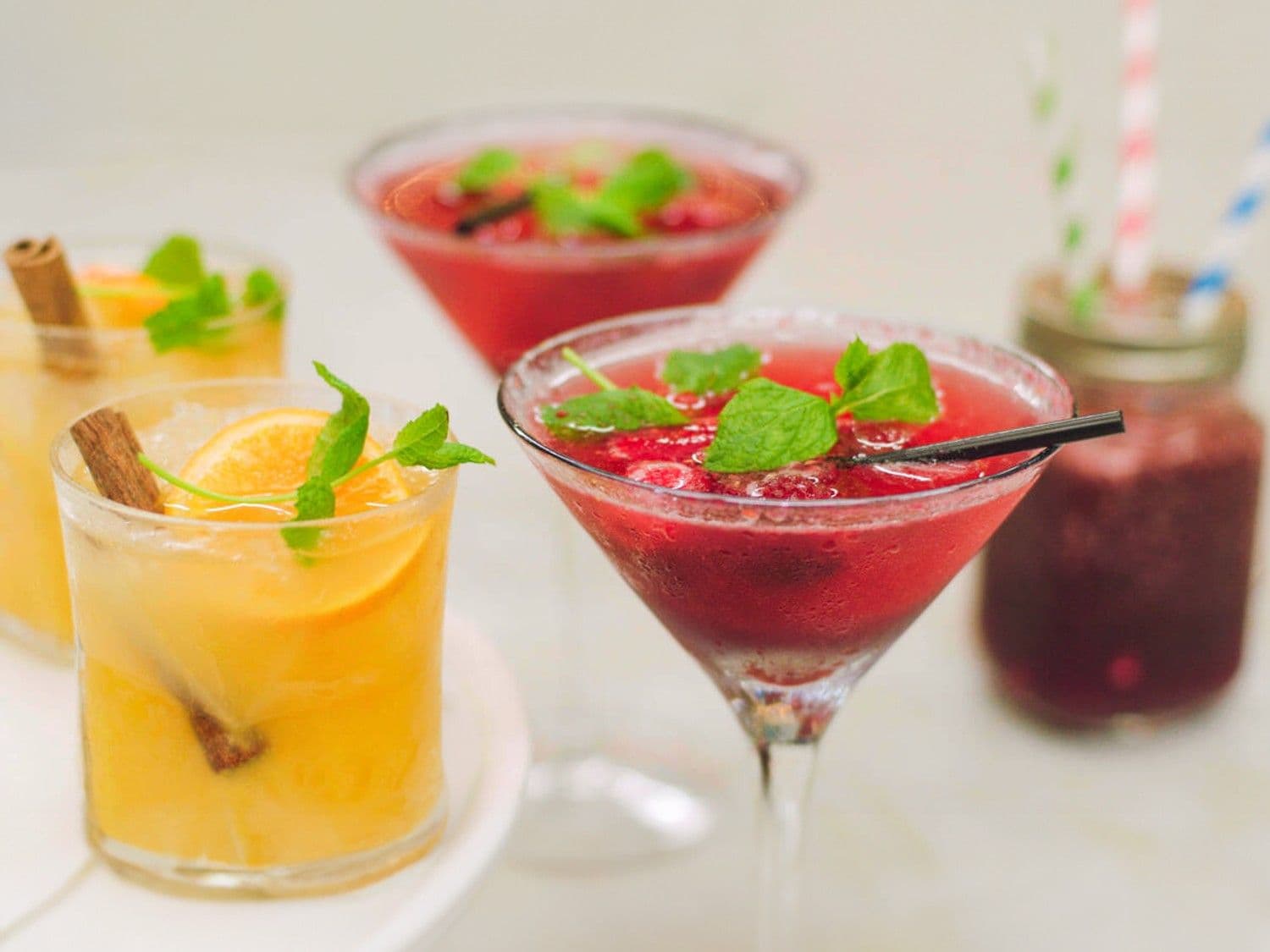 Whiskeycocktail, daiquiri-framboos en een ijskoude smoothie
