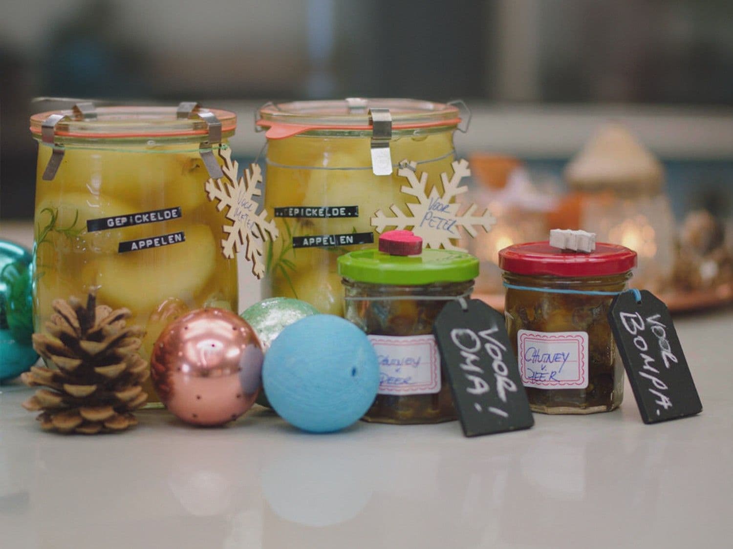 Gepickelde appelen & een perenchutney