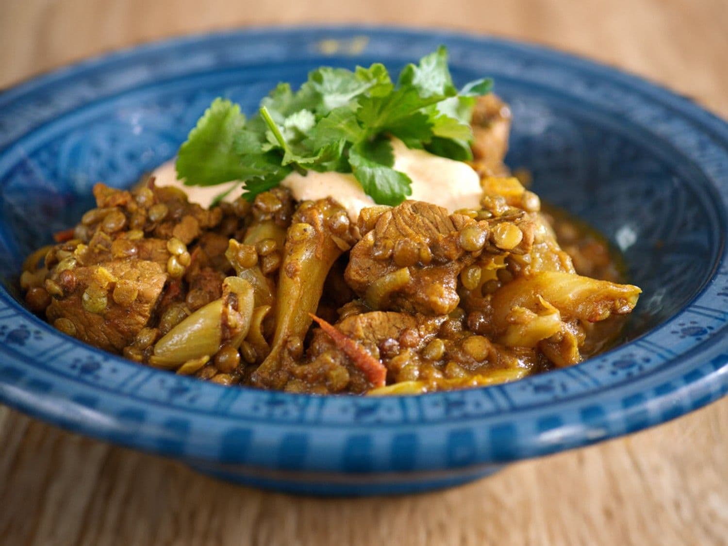 Stoofpot van kalf met venkel en linzen