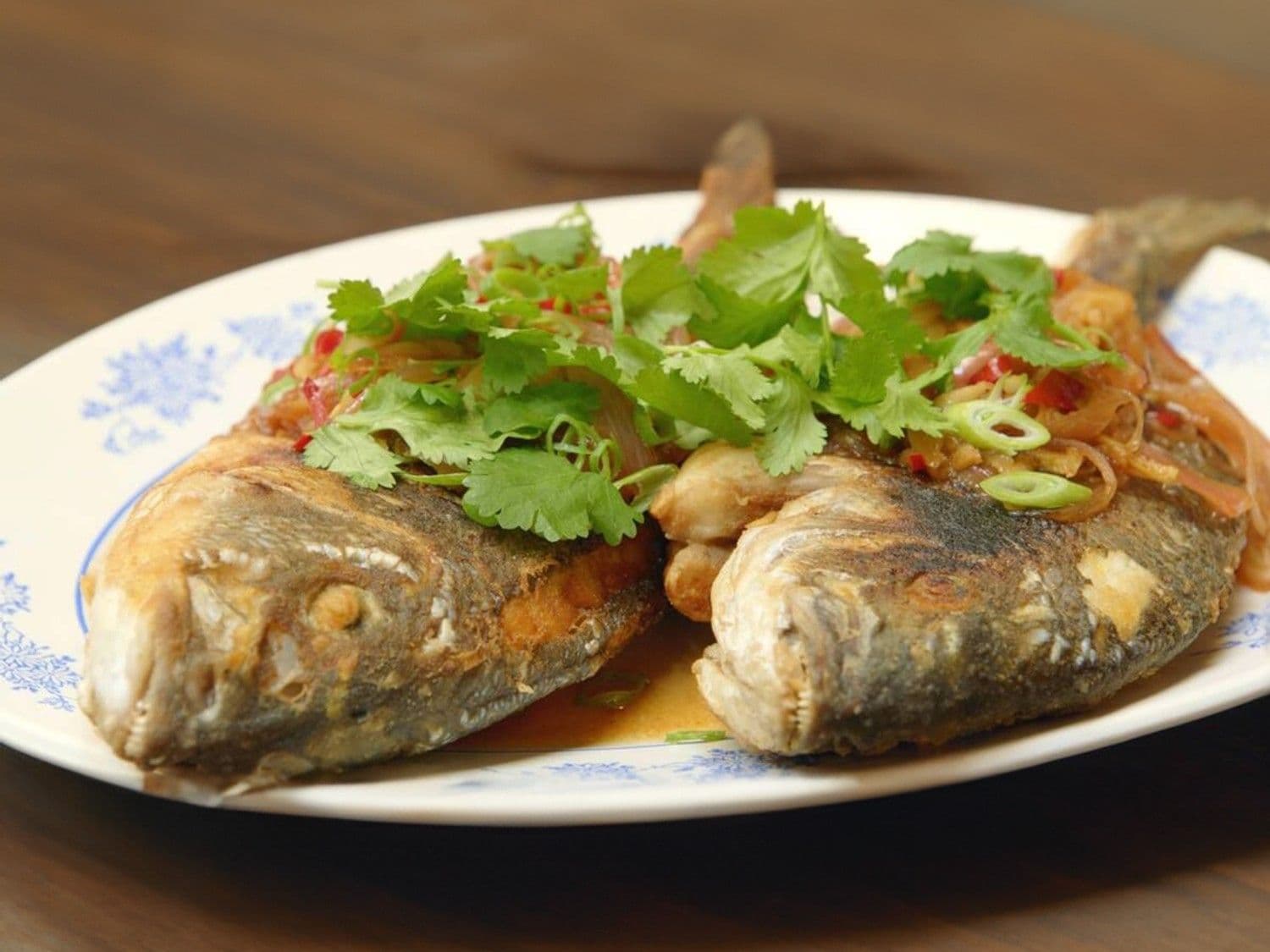 Goudbrasem met oosterse marinade en rijst