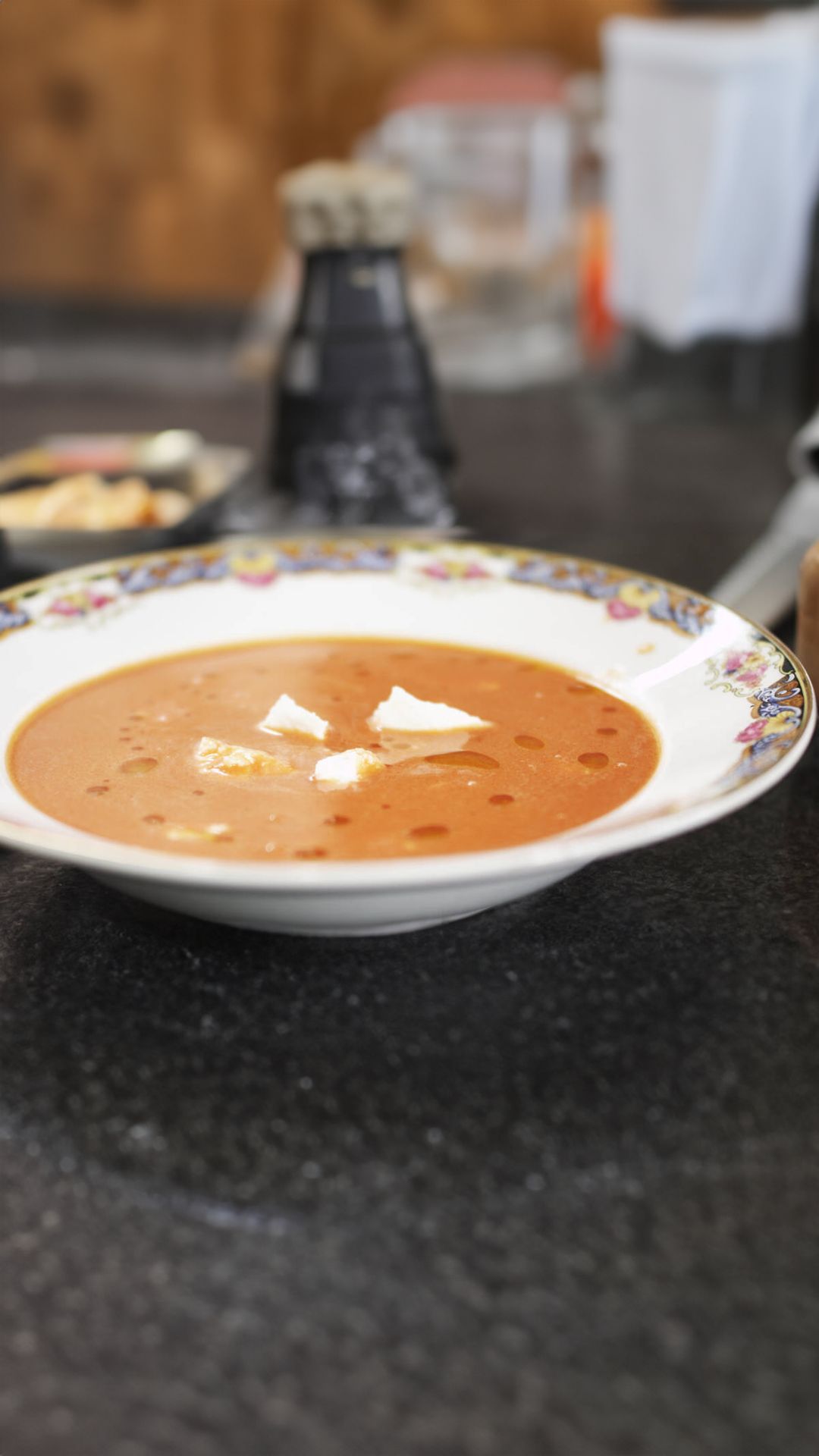 Gazpacho van tomaat en watermeloen