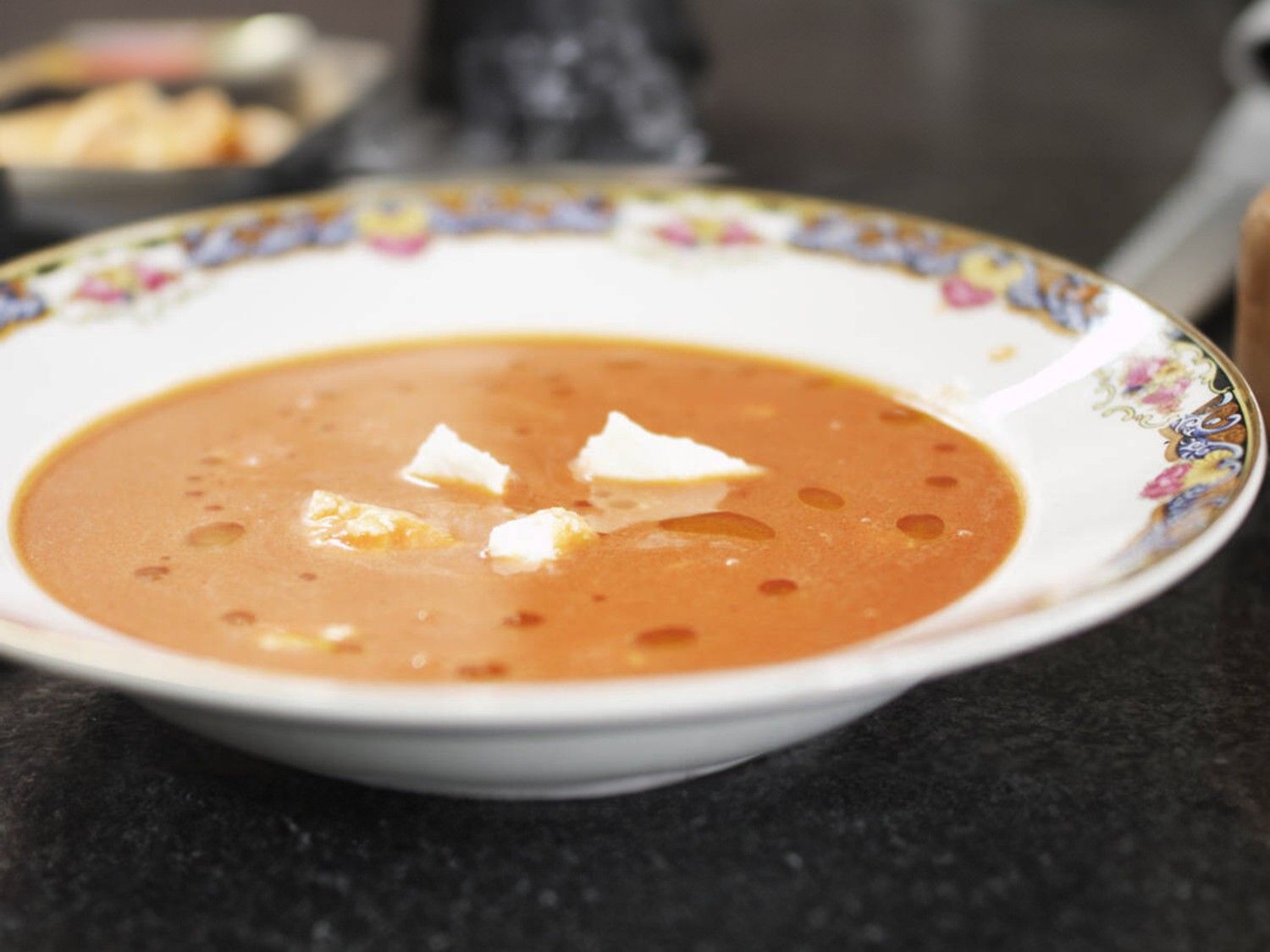 Gazpacho van tomaat en watermeloen