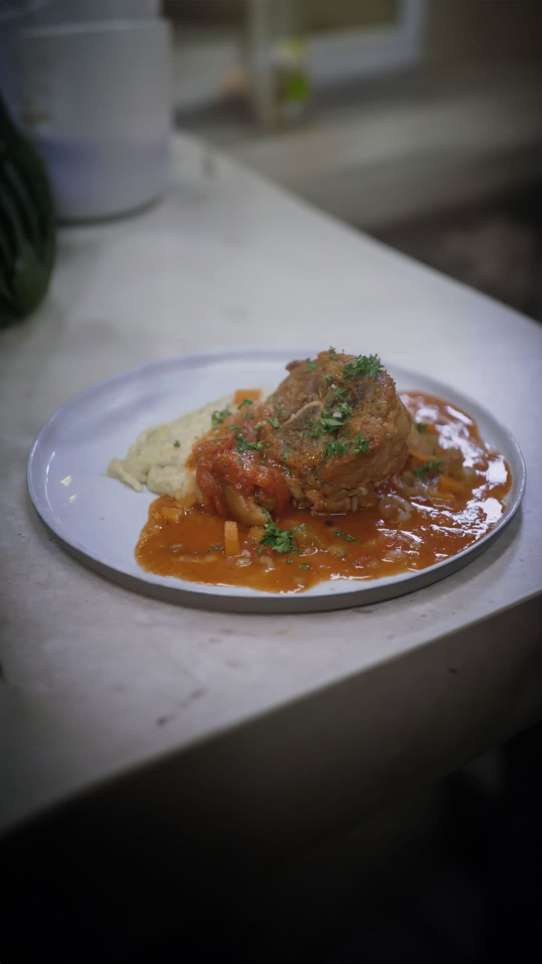 Ossobuco van varkensvlees met polenta