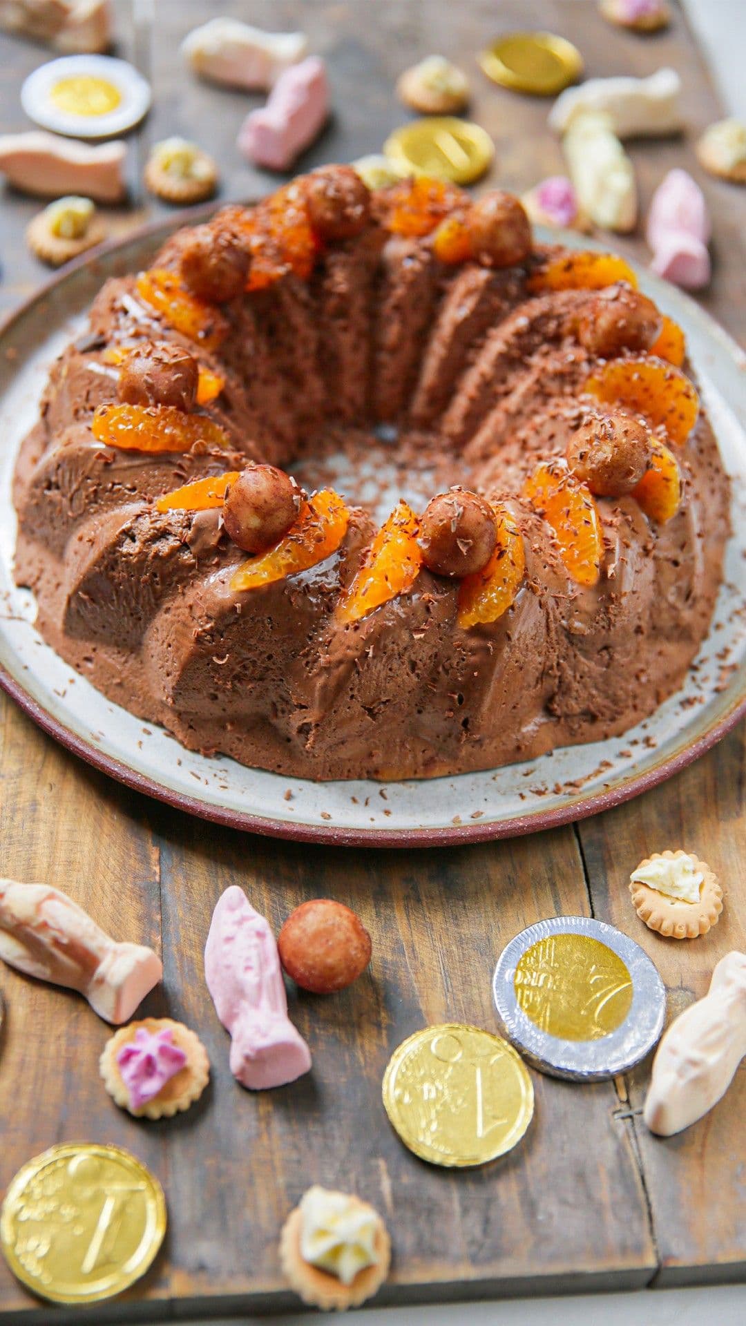 Chocoladebavarois met clementines