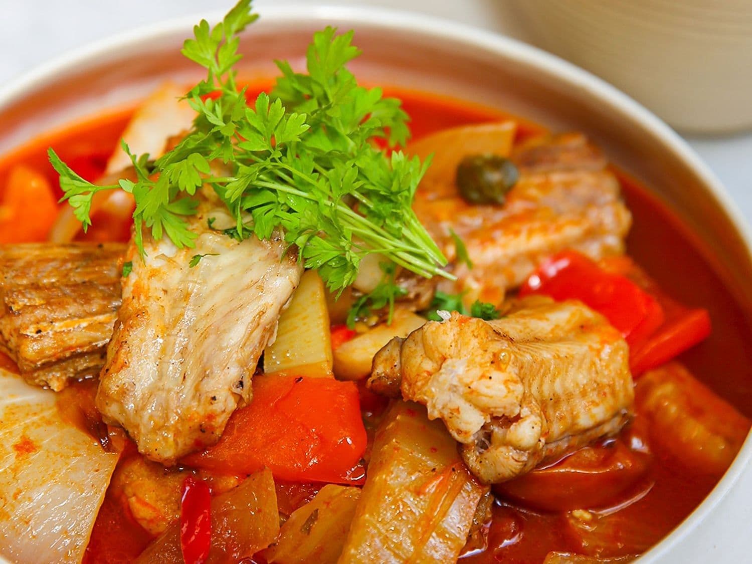 Hondshaai uit de oven met kruidige orzo