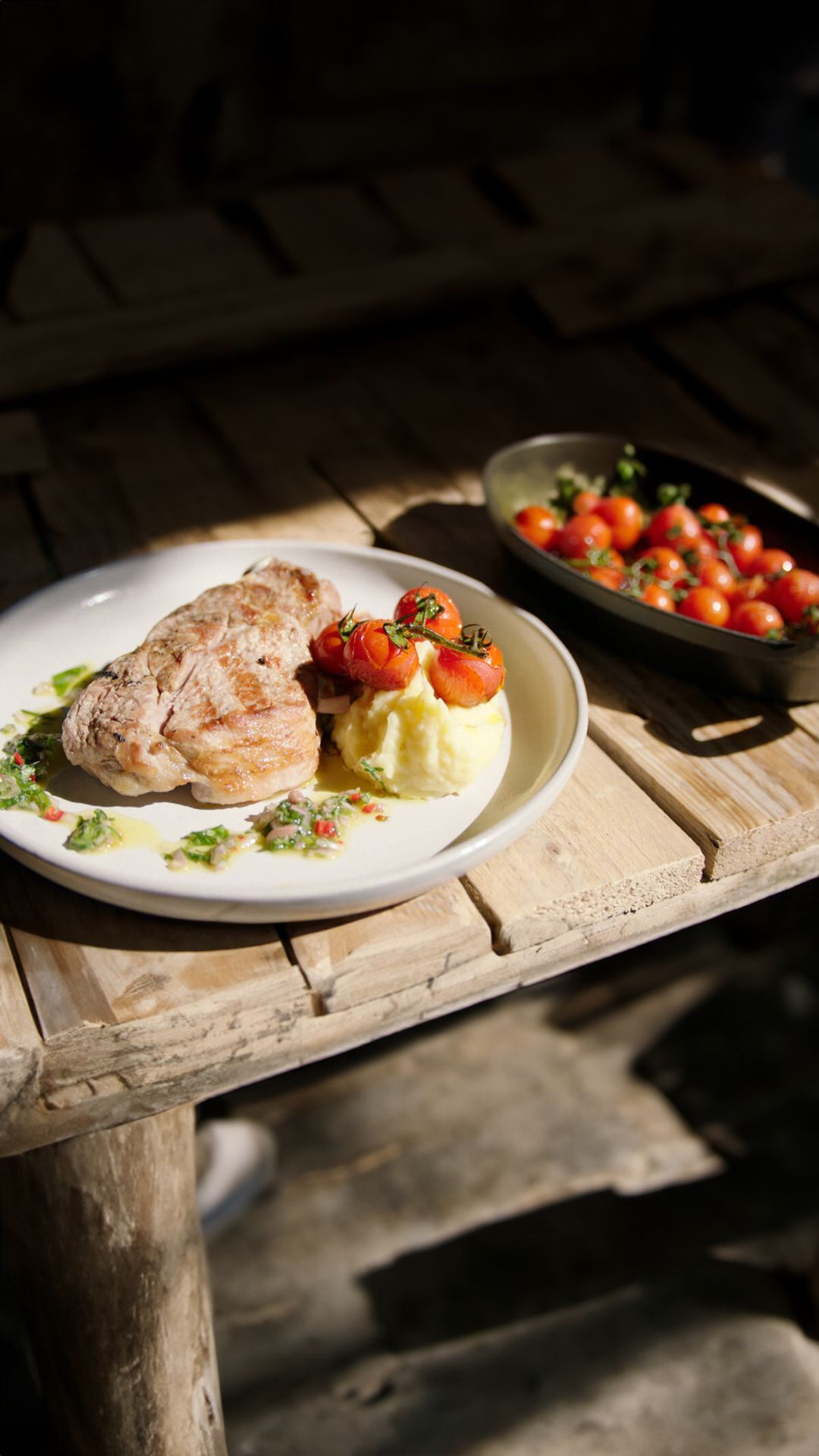 Kalfskroon met gepofte tomaten en puree