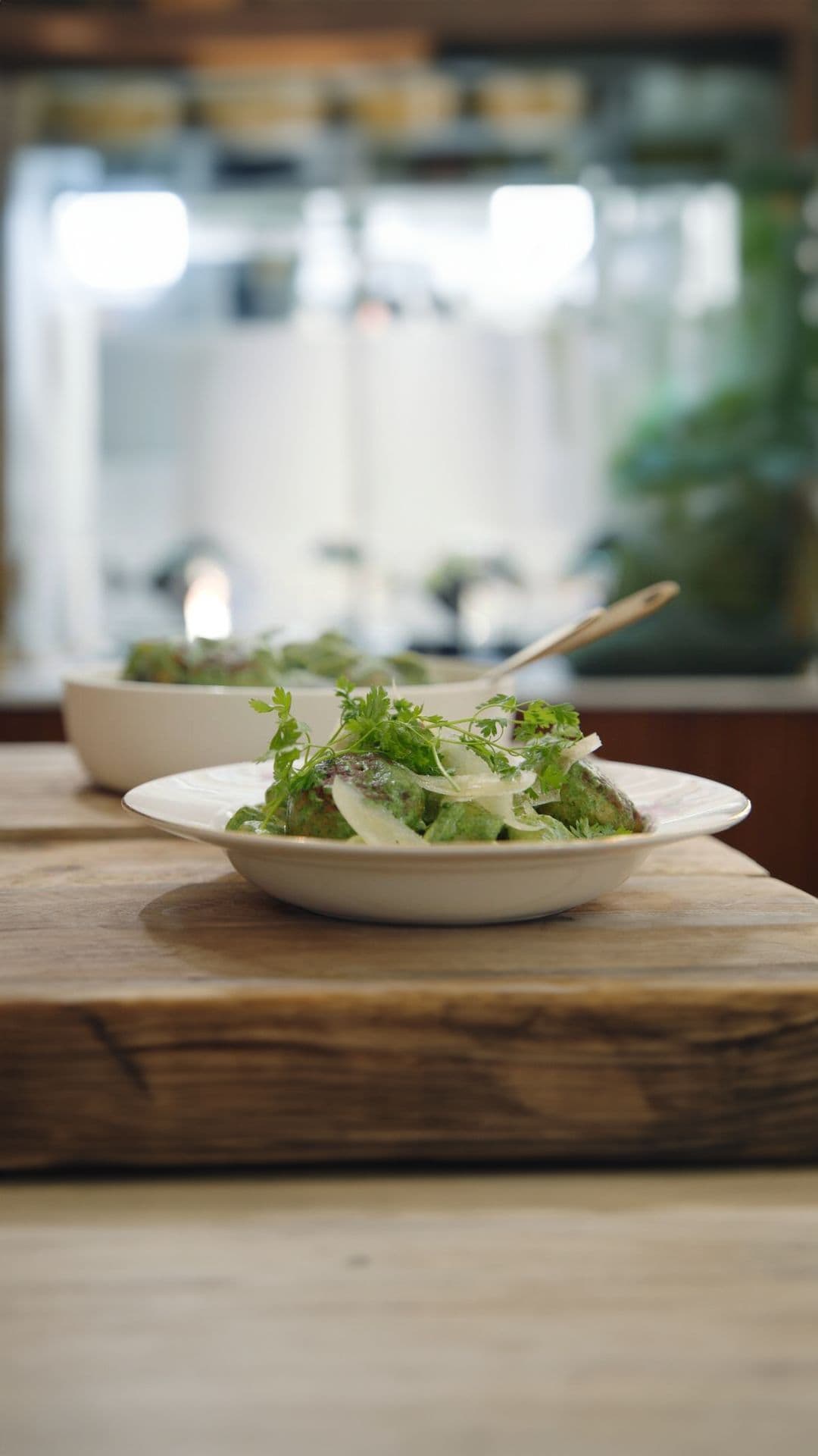 Kippengehaktballen met spinazie en tagliatelle