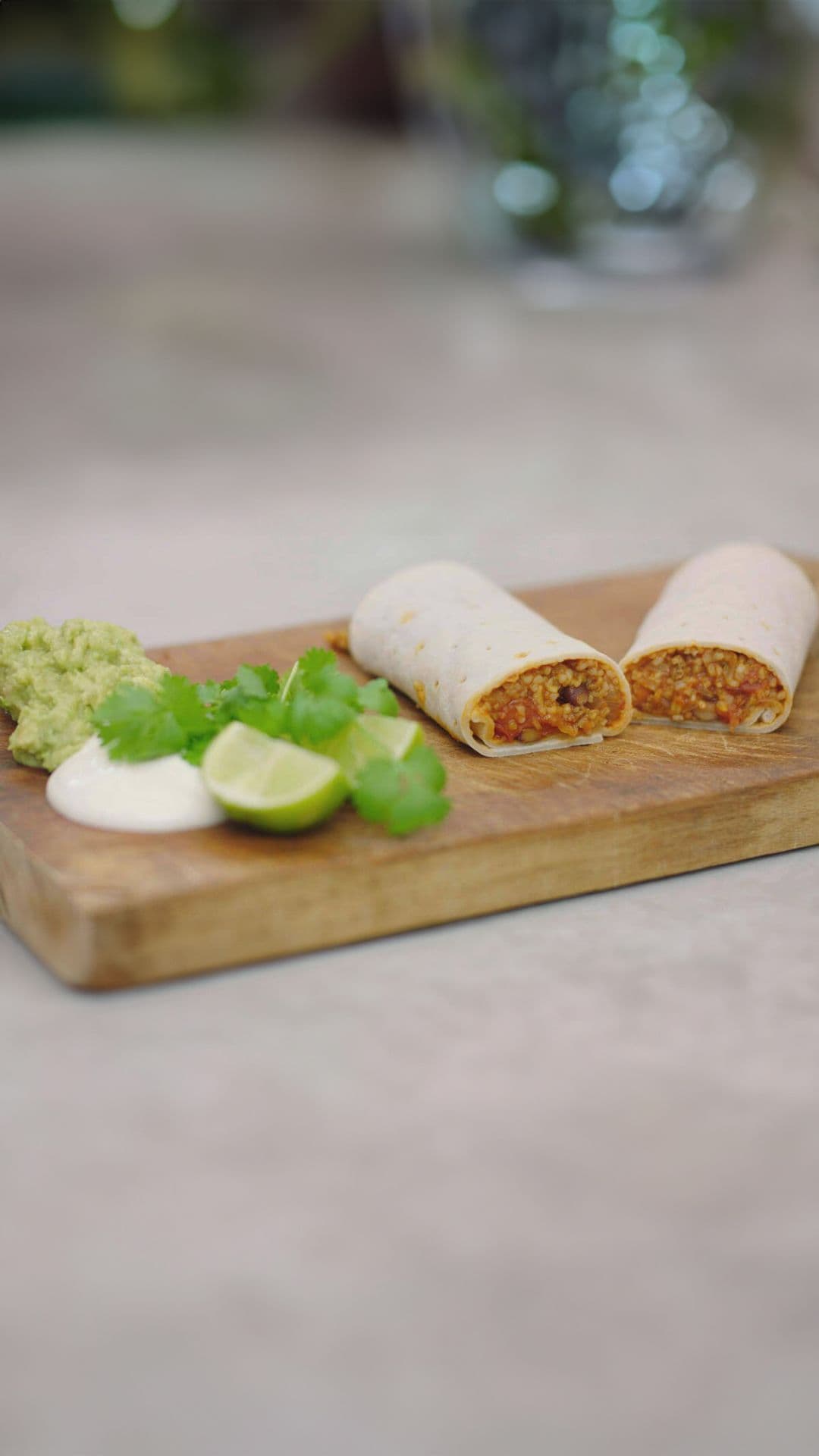 Veggie burrito met quorn