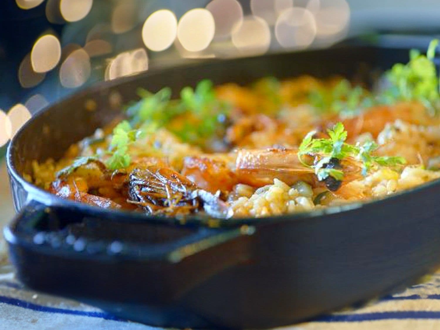 Risotto met gamba's en courgette