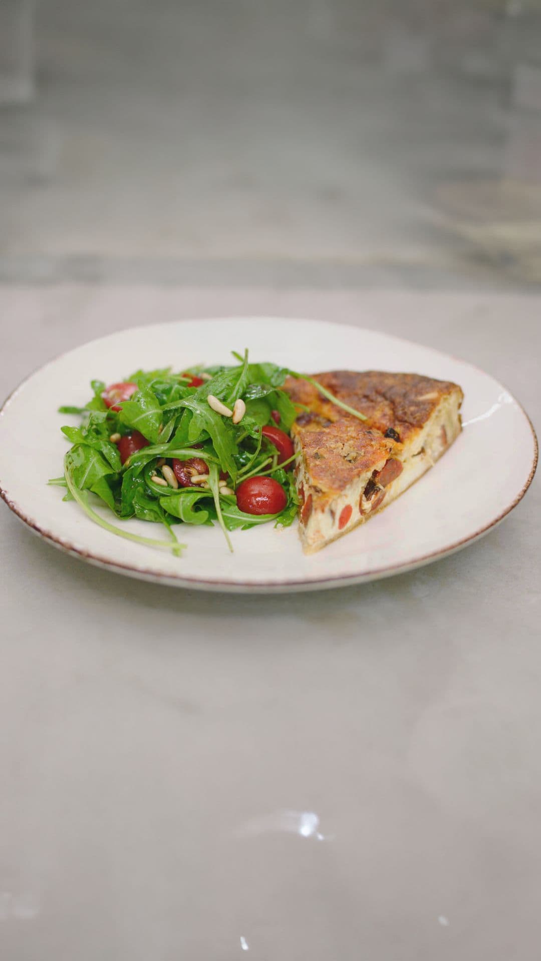 Quiche ‘margherita’ met chorizo
