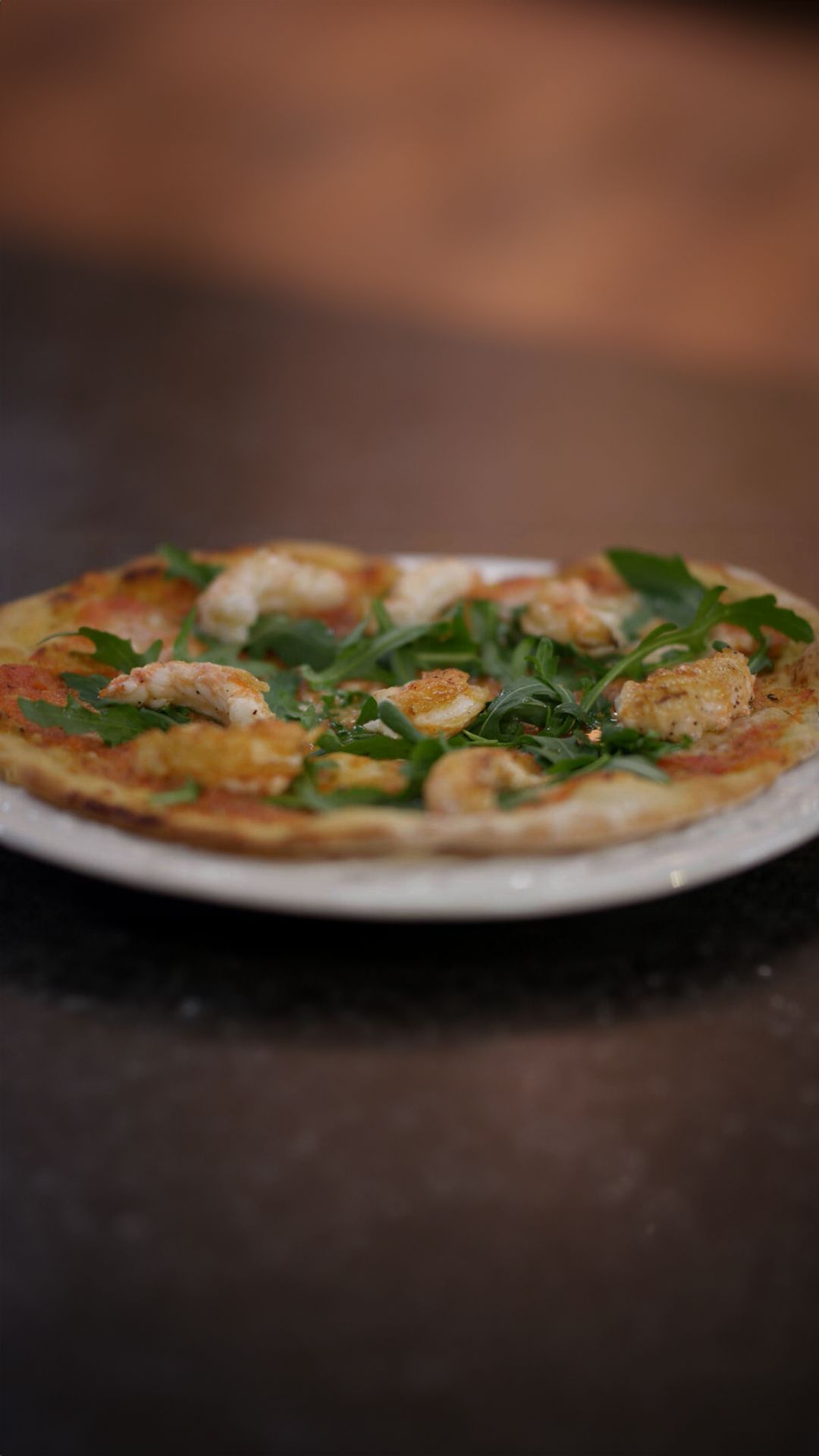 Pizza margarita met langoustines