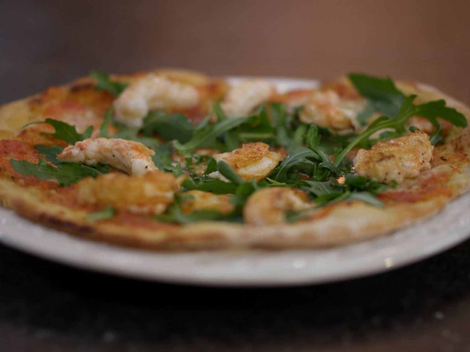Pizza margarita met langoustines