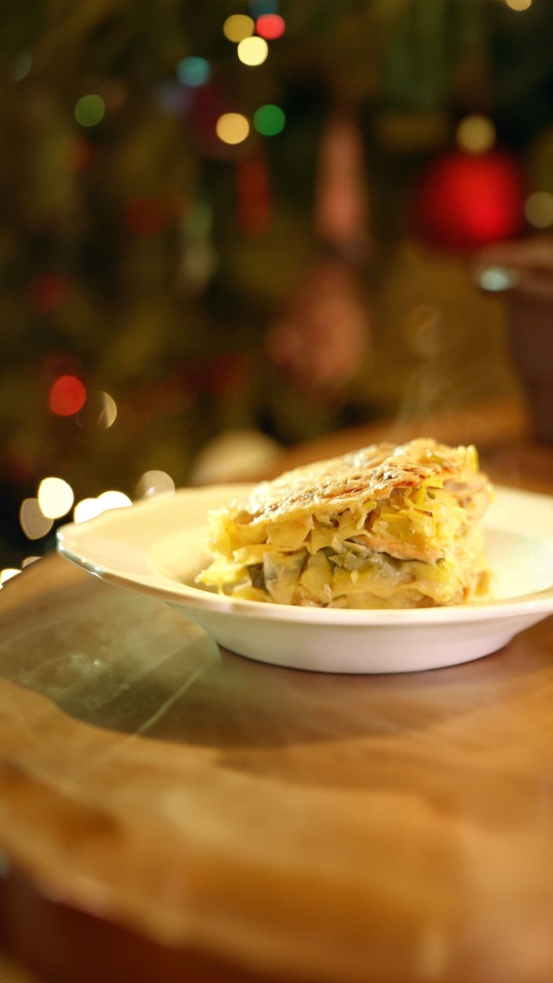 Vislasagne met prei