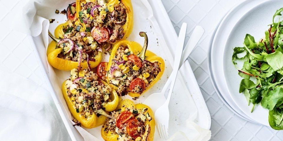 Gevulde paprika met gehakt en Père Joseph-kaas