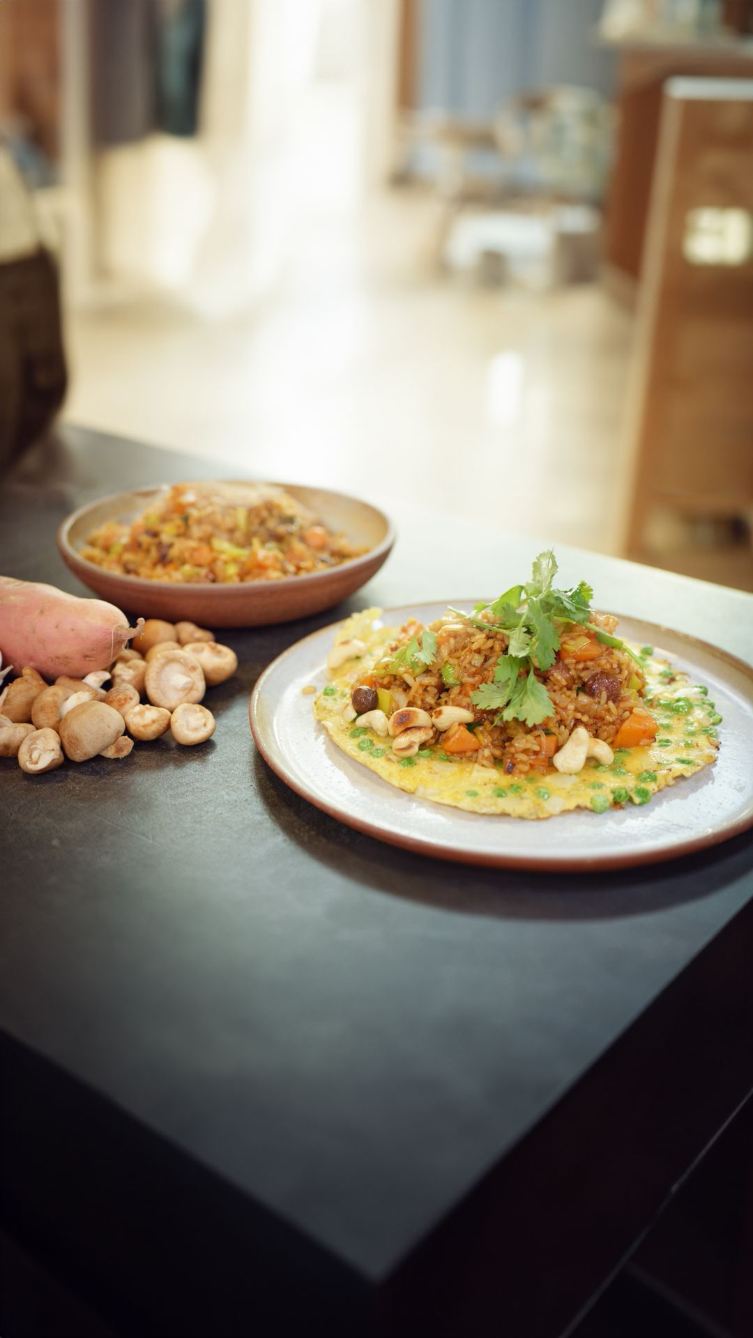 Nasi goreng met zoete aardappel