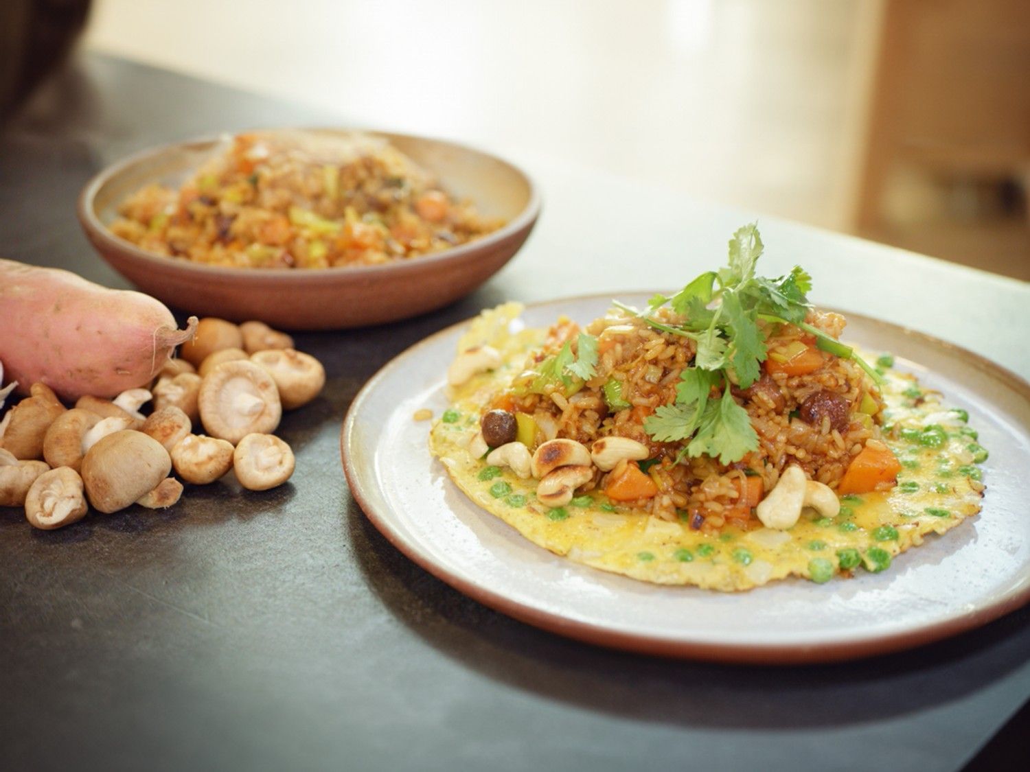 Nasi goreng met zoete aardappel
