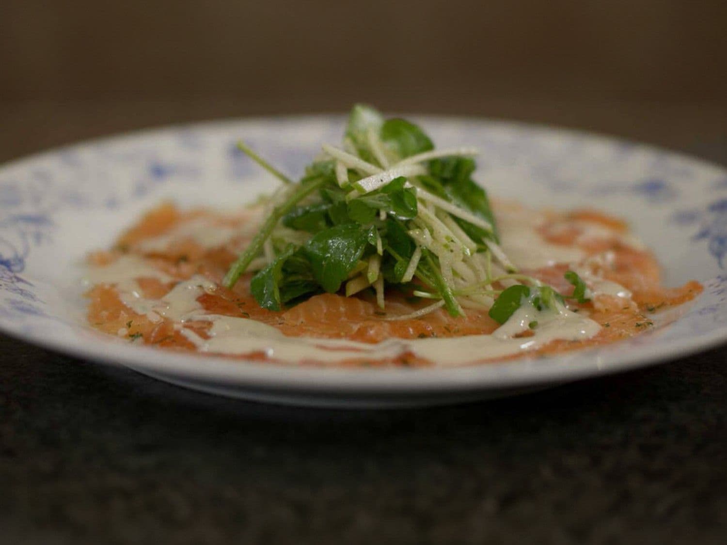 Zalm 'gravad lax' met yoghurtdressing