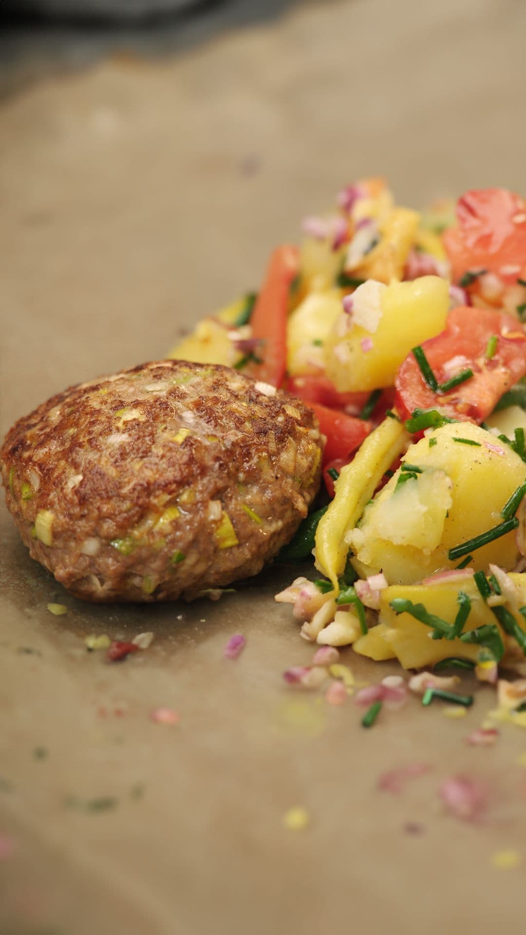 Preiburgers met aardappel en boontjes